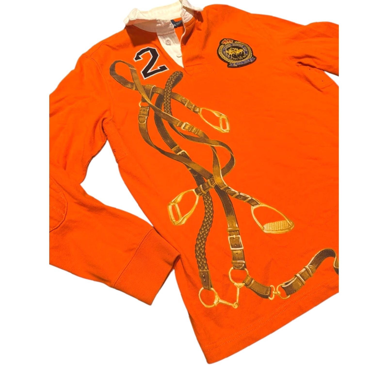 Polo Ralph Lauren Polo Ralph Lauren Equestrian Polo Men Pullover Orange Long Sleeve Size M Embroidered Vintage Size US M / EU 48-50 / 2 - 5 Thumbnail