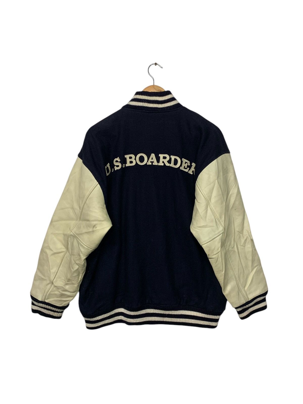 Vintage Vintage U.s Boarder Unlimited Space Varsity Leather Jacket Size US M / EU 48-50 / 2 - 1 Thumbnail