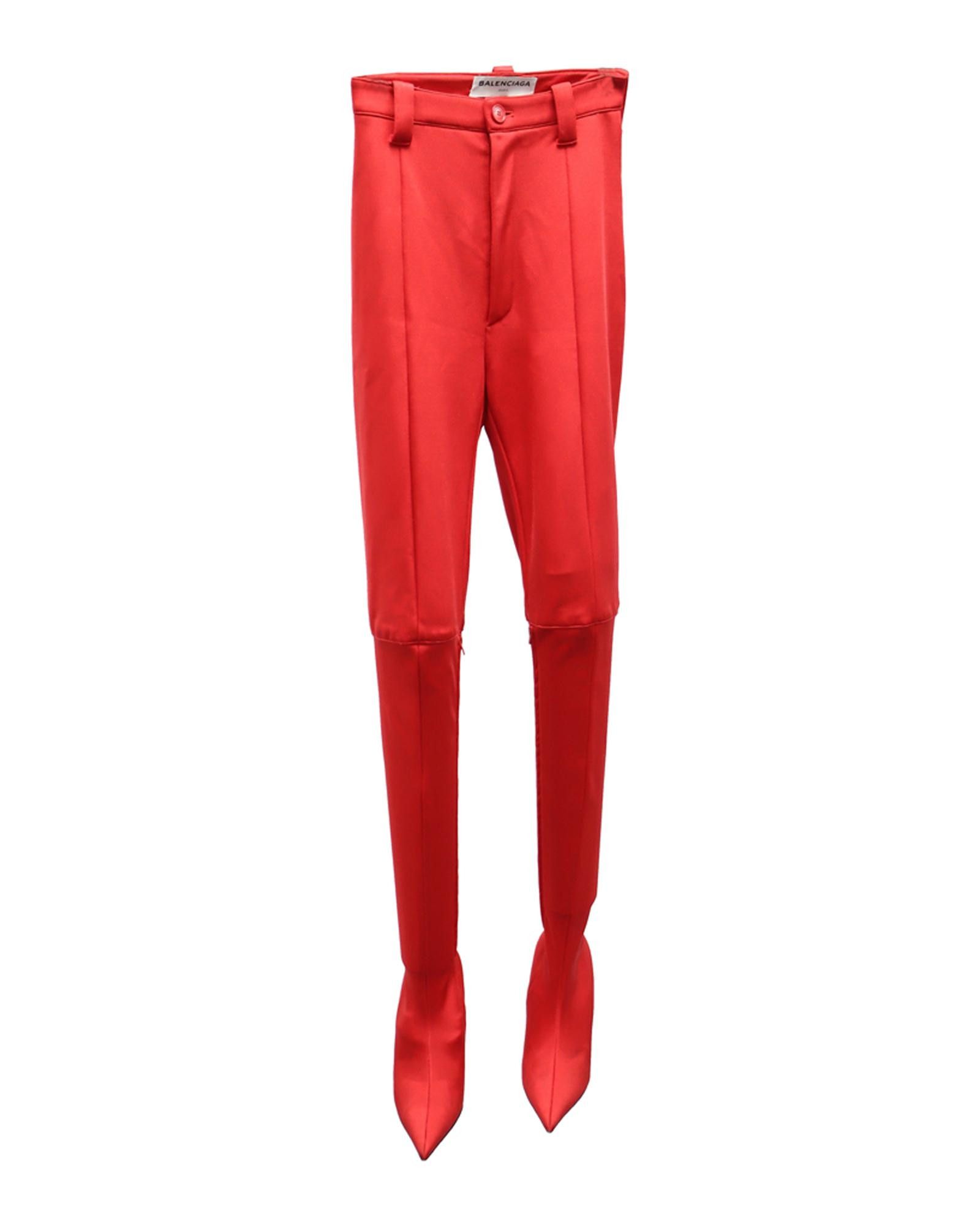image of Red Triacetate High Rise Pantaleggings By Balenciaga, Women's (Size 26)