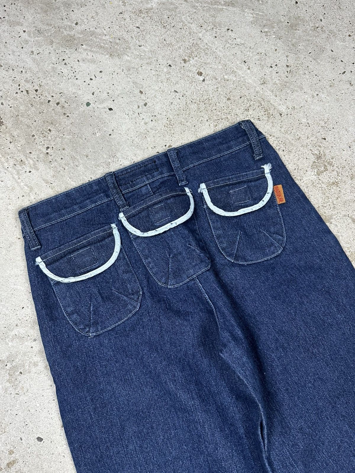 If Six Was Nine Vintage Y2K FLARE Cargo Japanese Style Denim Pants Jeans Size US 27 - 14 Thumbnail