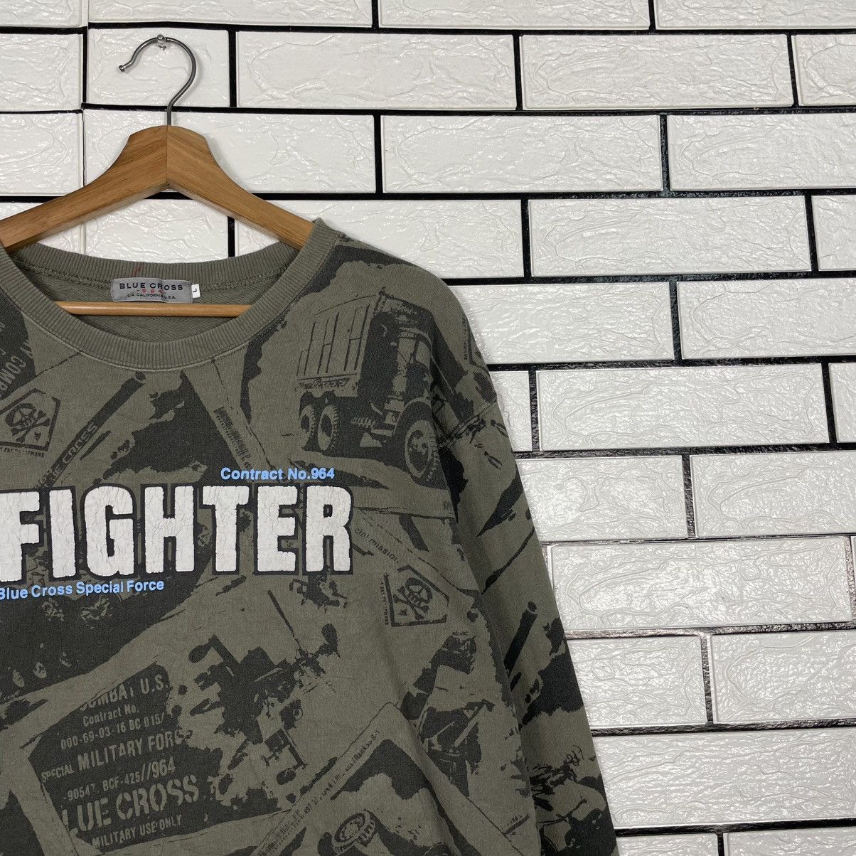 Japanese Brand Blue Cross Military Fighter Sweatshirt Size US M / EU 48-50 / 2 - 5 Thumbnail