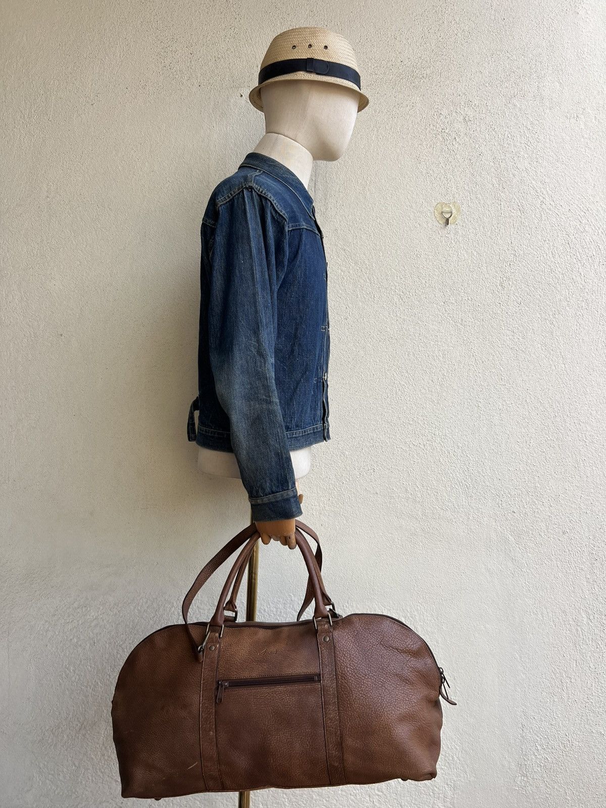 Leather AMONT Japan Patina Leather 2 Way Weekender Bag Size ONE SIZE - 5 Thumbnail