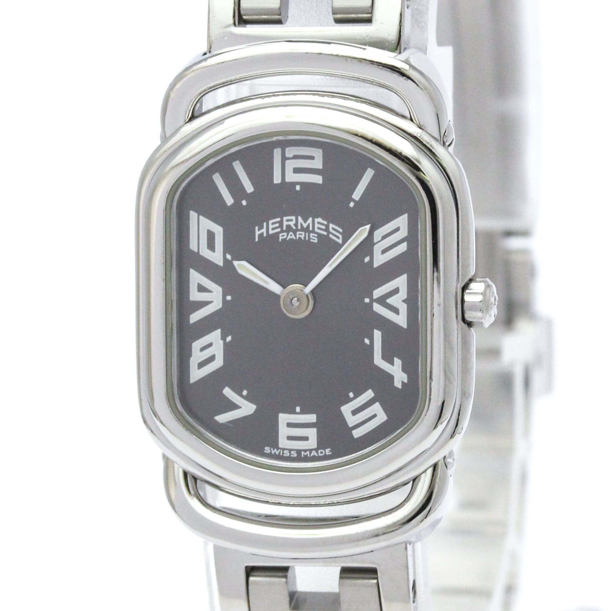 HERMES Rallye Stainless Steel Quartz Ladies Watch RA1.210 Polished