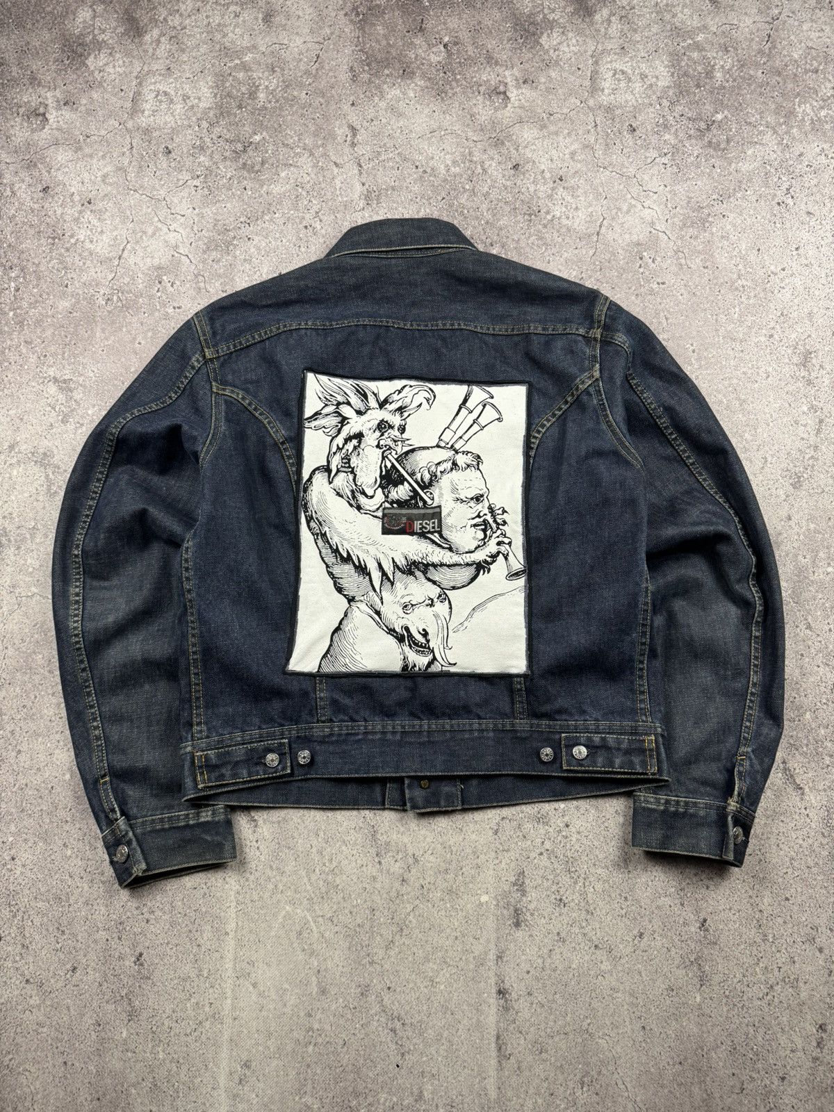 Diesel VINTAGE DIESEL CUSTOM GRAFFITI DENIM CROPPED Y2K JACKET JPN Size US L / EU 52-54 / 3 - 9 Thumbnail