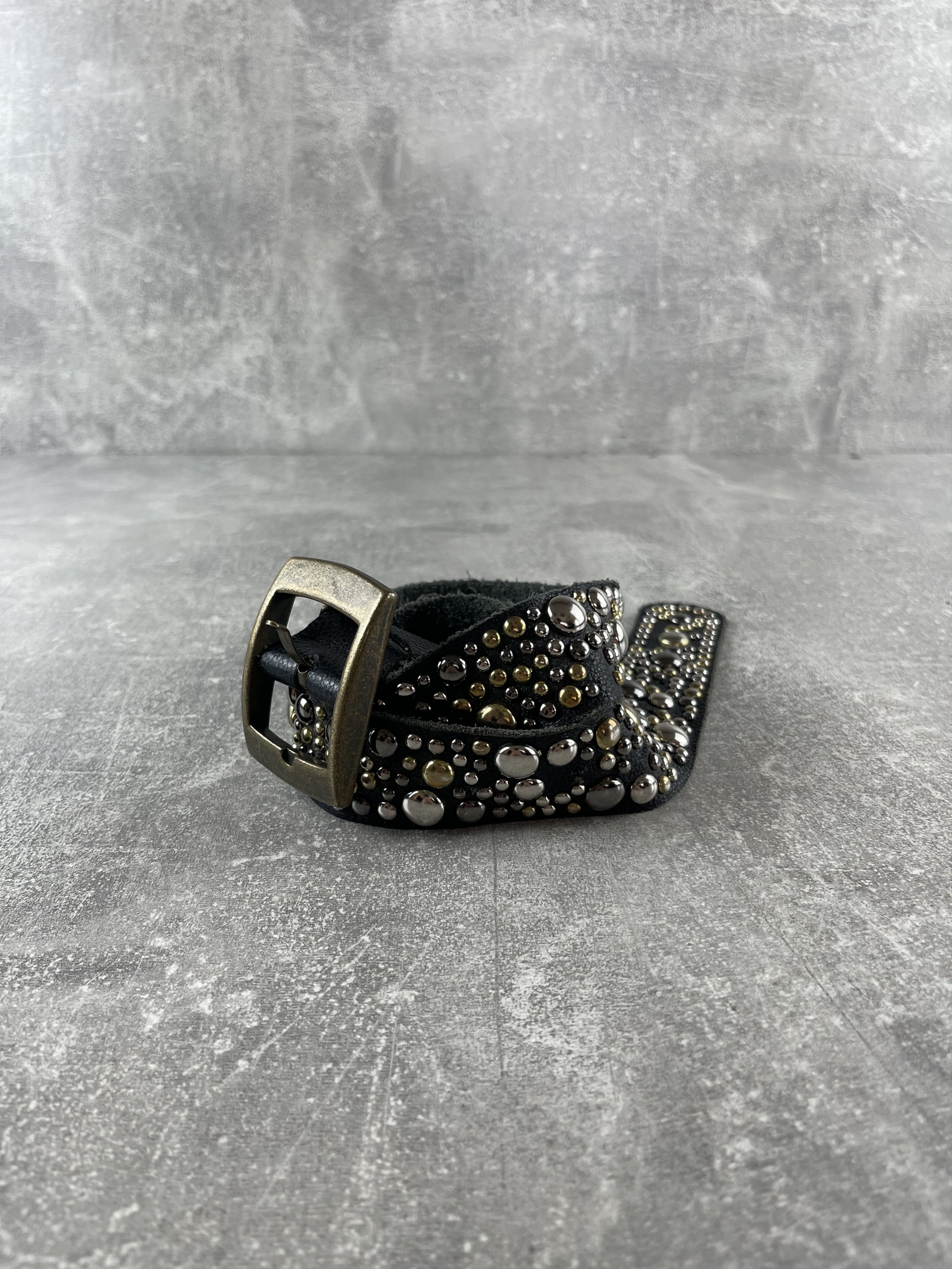 Seditionaries Y2K vintage leather green avant garde rhinestones belt Size ONE SIZE - 2 Thumbnail