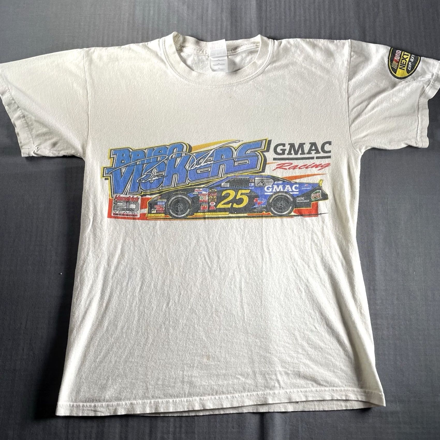 NASCAR VINTAGE NASCAR Shirt Mens M Nascar Nextel Cup Series 2004 GMAC Racing Beige Cotton Crew Neck Short Sleeve Logo Graphic Print Size US M / EU 48-50 / 2 - 4 Thumbnail