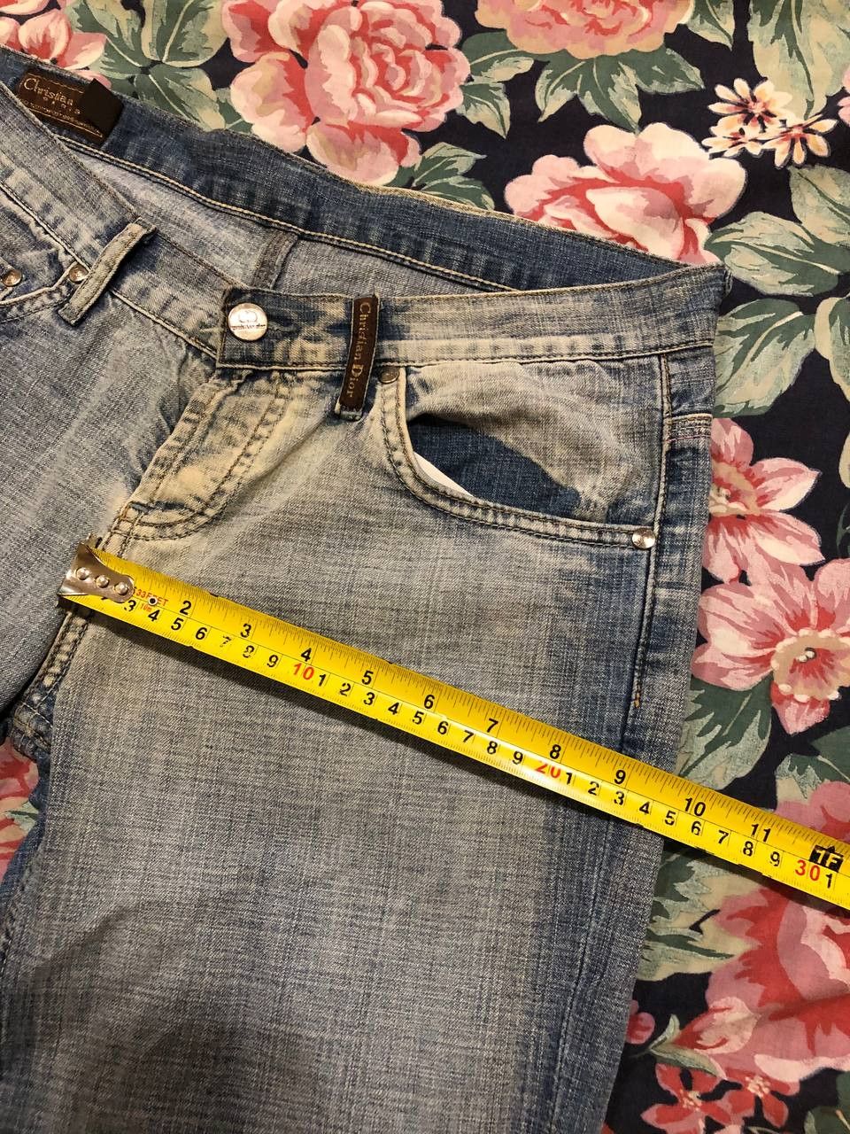 Dior blue jeans Christian Dior crazy Y2K luxury vintage size 30 Size 30" / US 8 / IT 44 - 14 Thumbnail