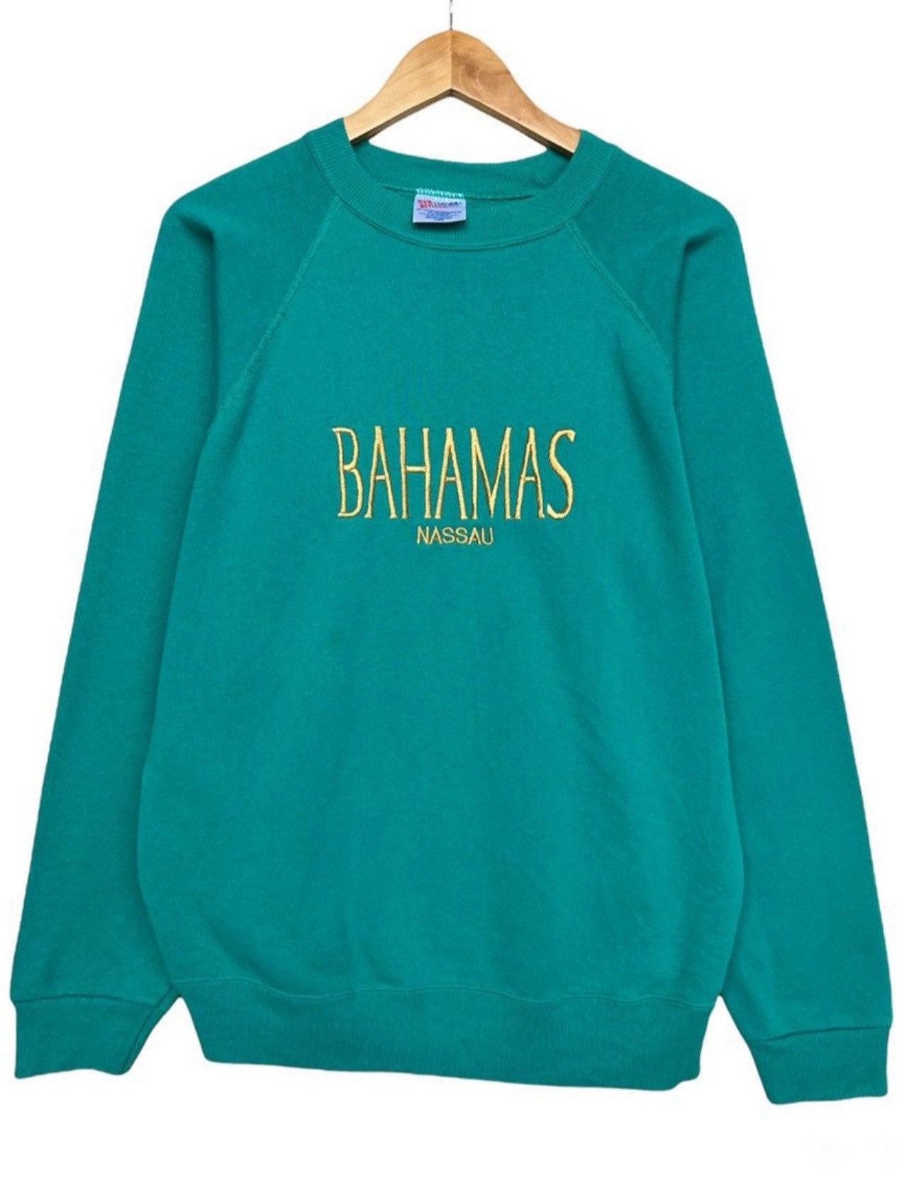 Vintage Vintage 90s State Bahamas Nassau Green Sweatshirt Size US M / EU 48-50 / 2 - 1 Thumbnail