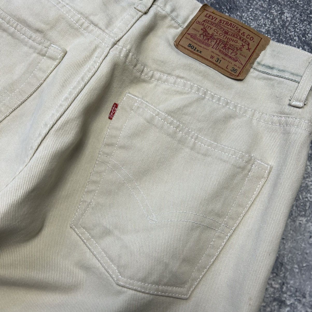 Levi's Vintage Clothing Vintage Levis 501xx Made In USA baggy Beige denim jeans Size US 34 / EU 50 - 3 Thumbnail