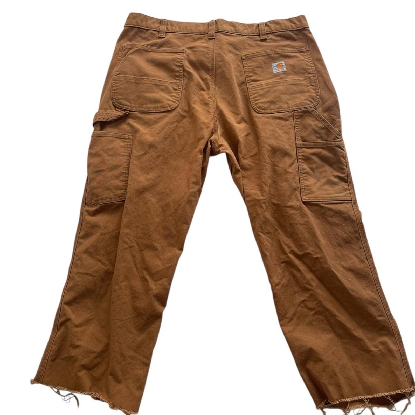 Carhartt Carhartt Relaxed Fit Brown Duck Pants – Cropped Raw Hem Size US 38 / EU 54 - 2 Thumbnail