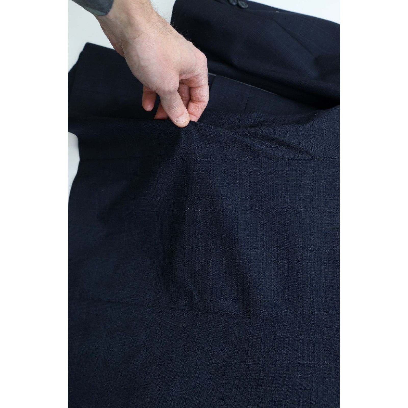 Vintage Vintage 90s Streetwear 2 Piece Wool Suit Wedding Blue Size 42R - 9 Thumbnail