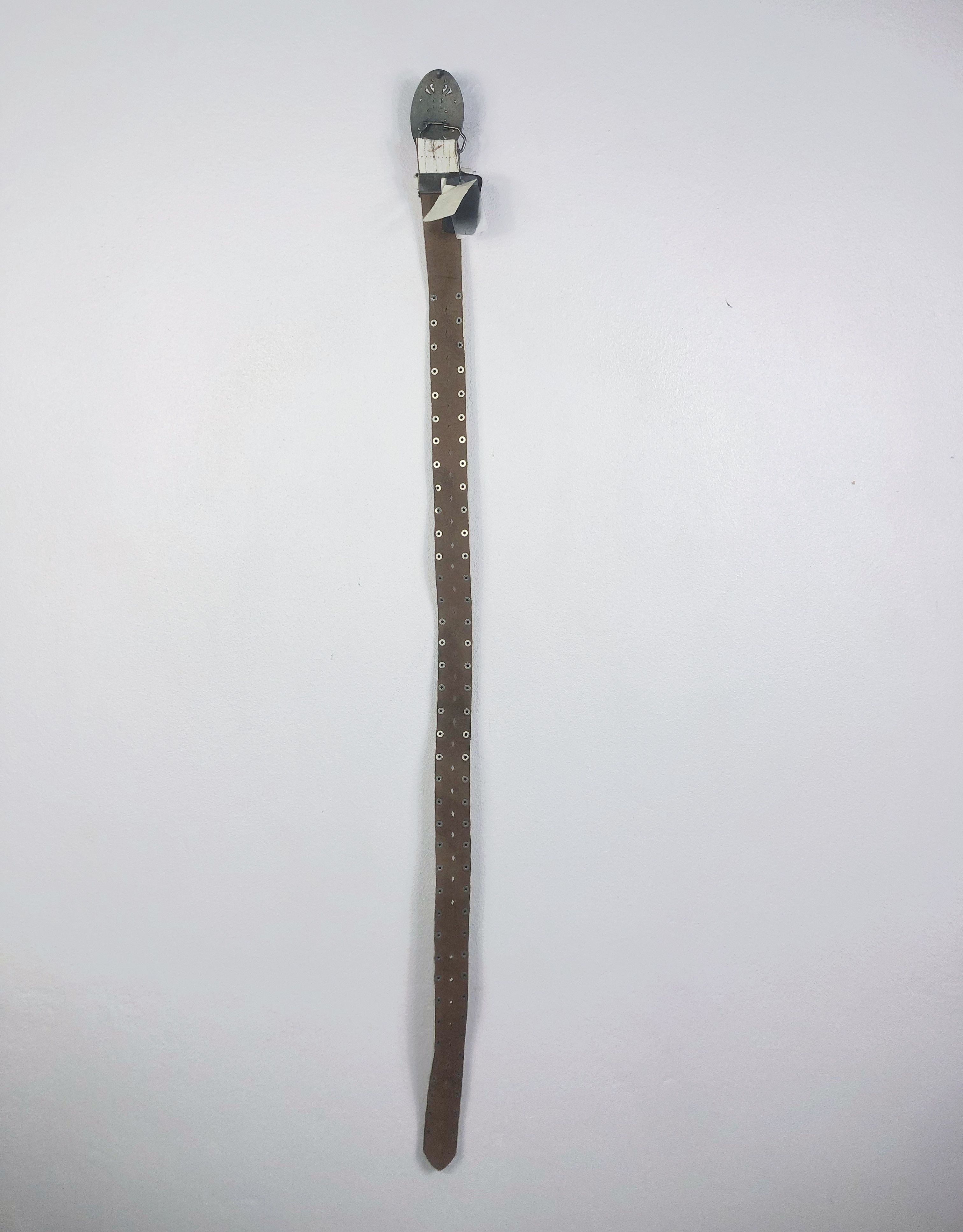 Japanese Brand Vintage NOS Power To The People Studded Punk Leather Belt Size ONE SIZE - 9 Thumbnail
