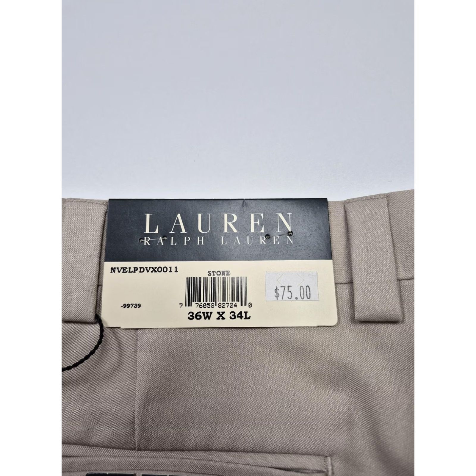 Ralph Lauren Lauren Ralph Lauren Dress Pants Mens 36x34 Beige Flat Front NWT Polyester Rayon Slant Pockets Size US 36 / EU 52 - 6 Thumbnail