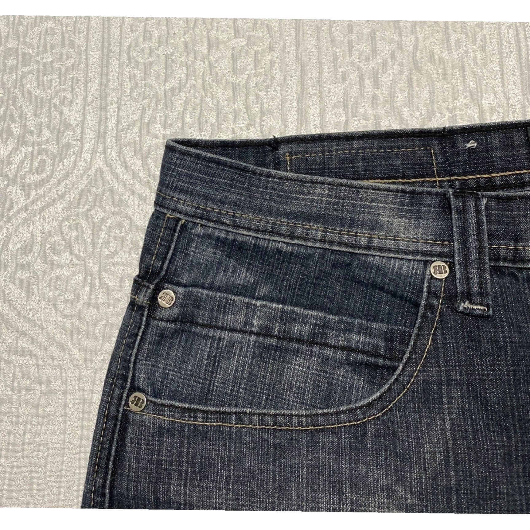 Denime ROYAL BLUE Jeans Mens 40x34 Dark Wash Straight Wide Leg Cotton Denim Pants Size US 40 / EU 56 - 3 Thumbnail