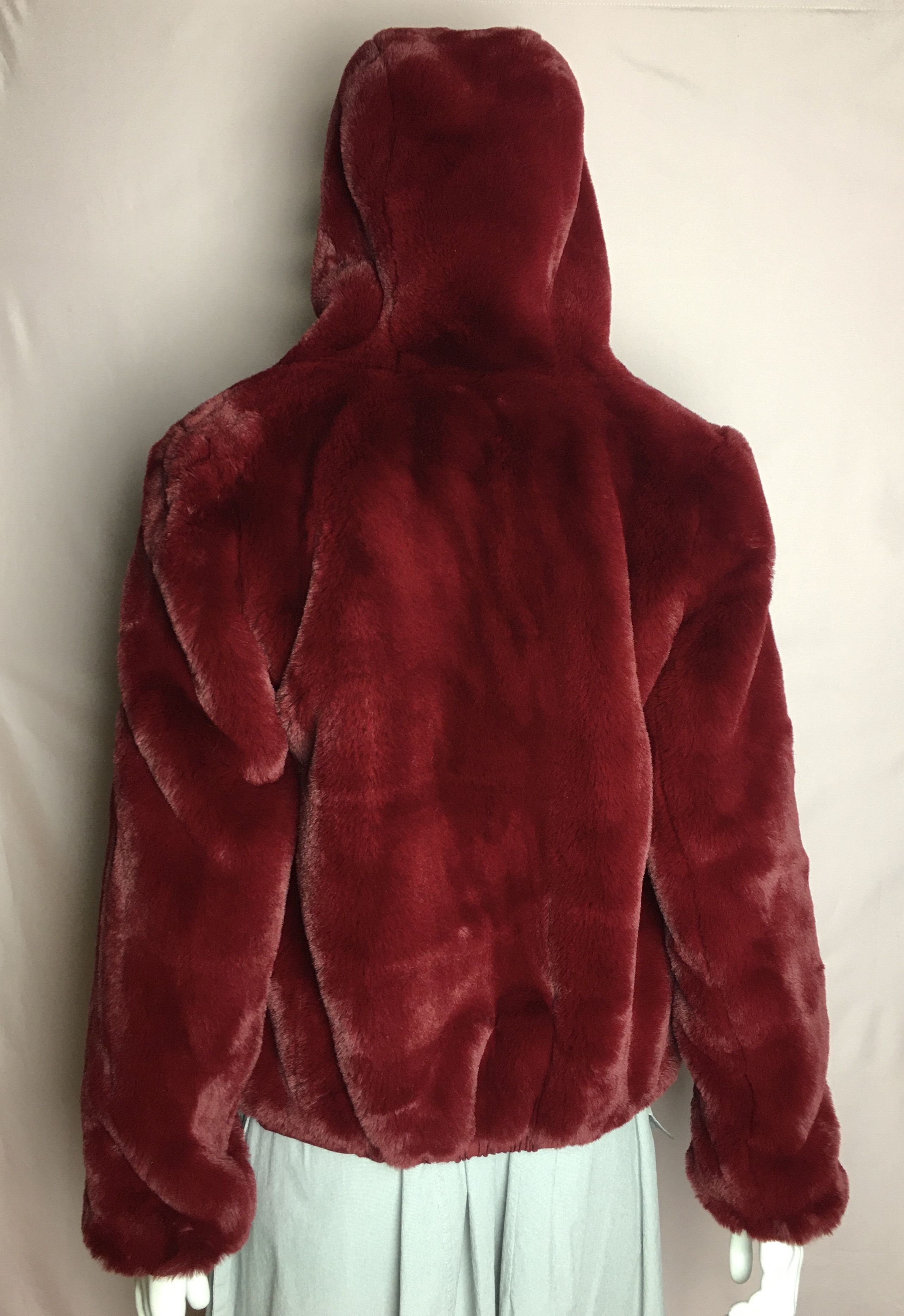 Maje MAJE Burgundy Faux Fur Jacket Size EU 36 Size S / US 4 / IT 40 - 6 Thumbnail