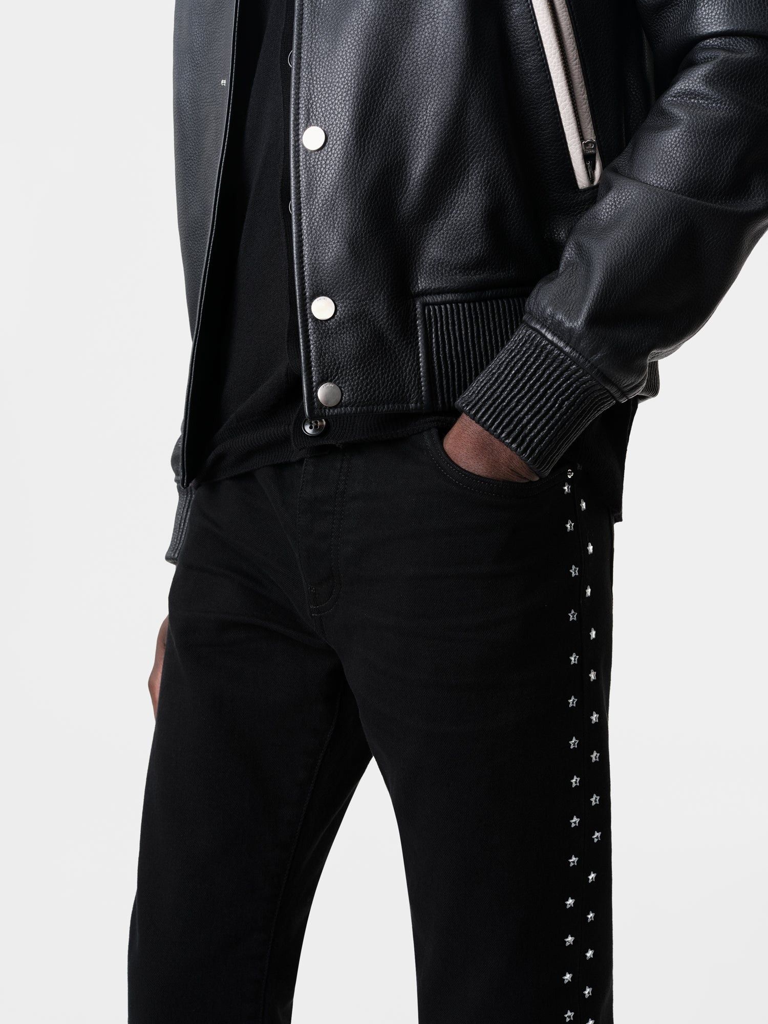 Amiri oc11z1125 Star Crystal Slim Jeans in Black Size US 32 / EU 48 - 3 Thumbnail