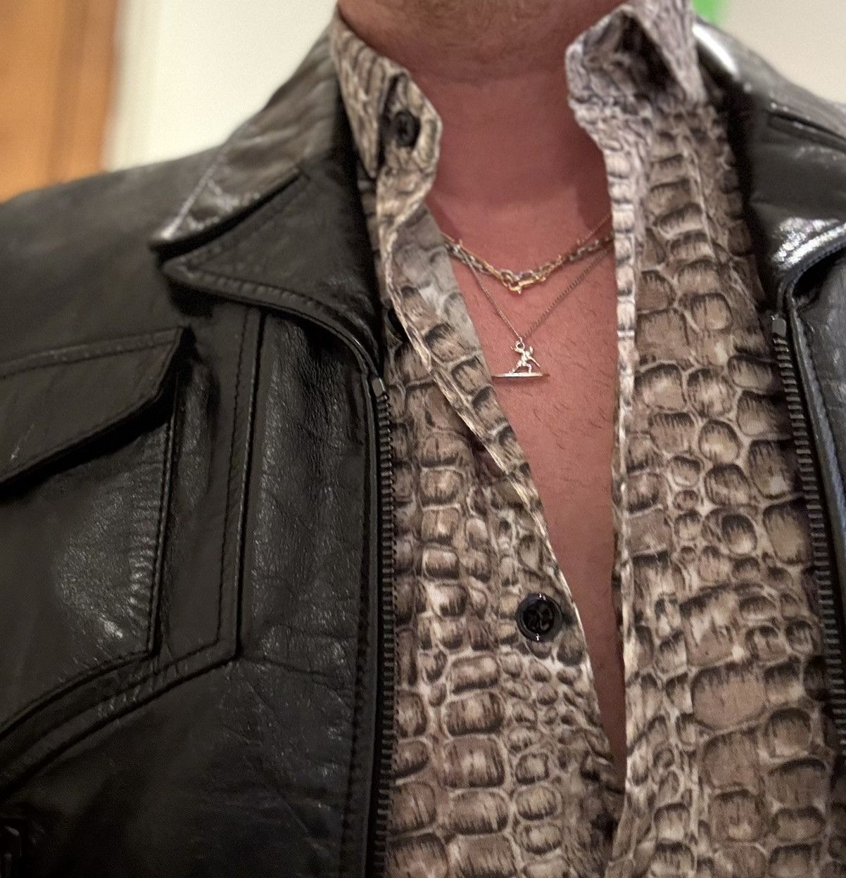 Saint Laurent Paris SS14 Saint Laurent crocodile shirt Hedi Slimane 40 Size US L / EU 52-54 / 3 - 8 Thumbnail