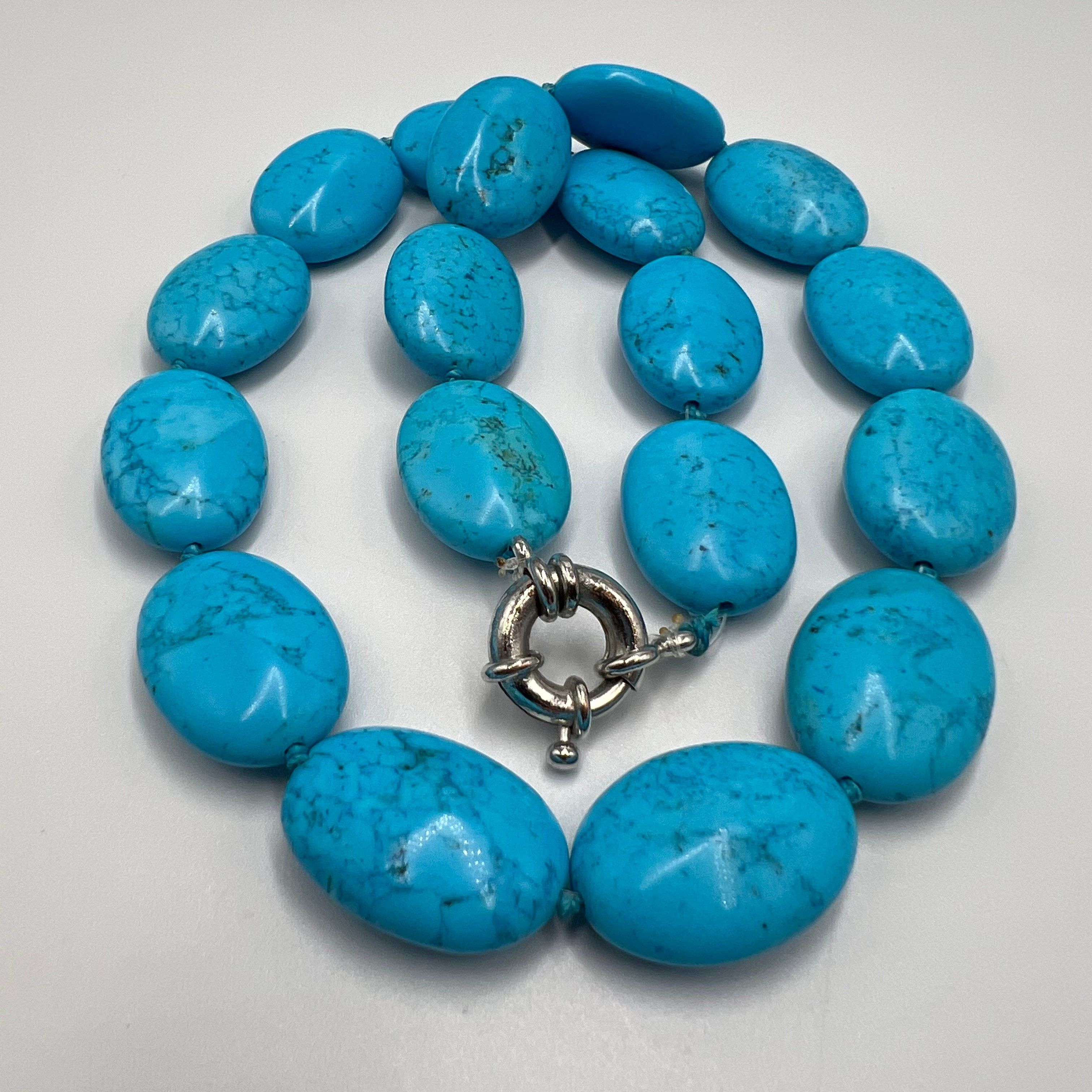 Vintage Vintage Necklace Turquoise Blue Natural Stone Jewelry Size ONE SIZE - 1 Thumbnail