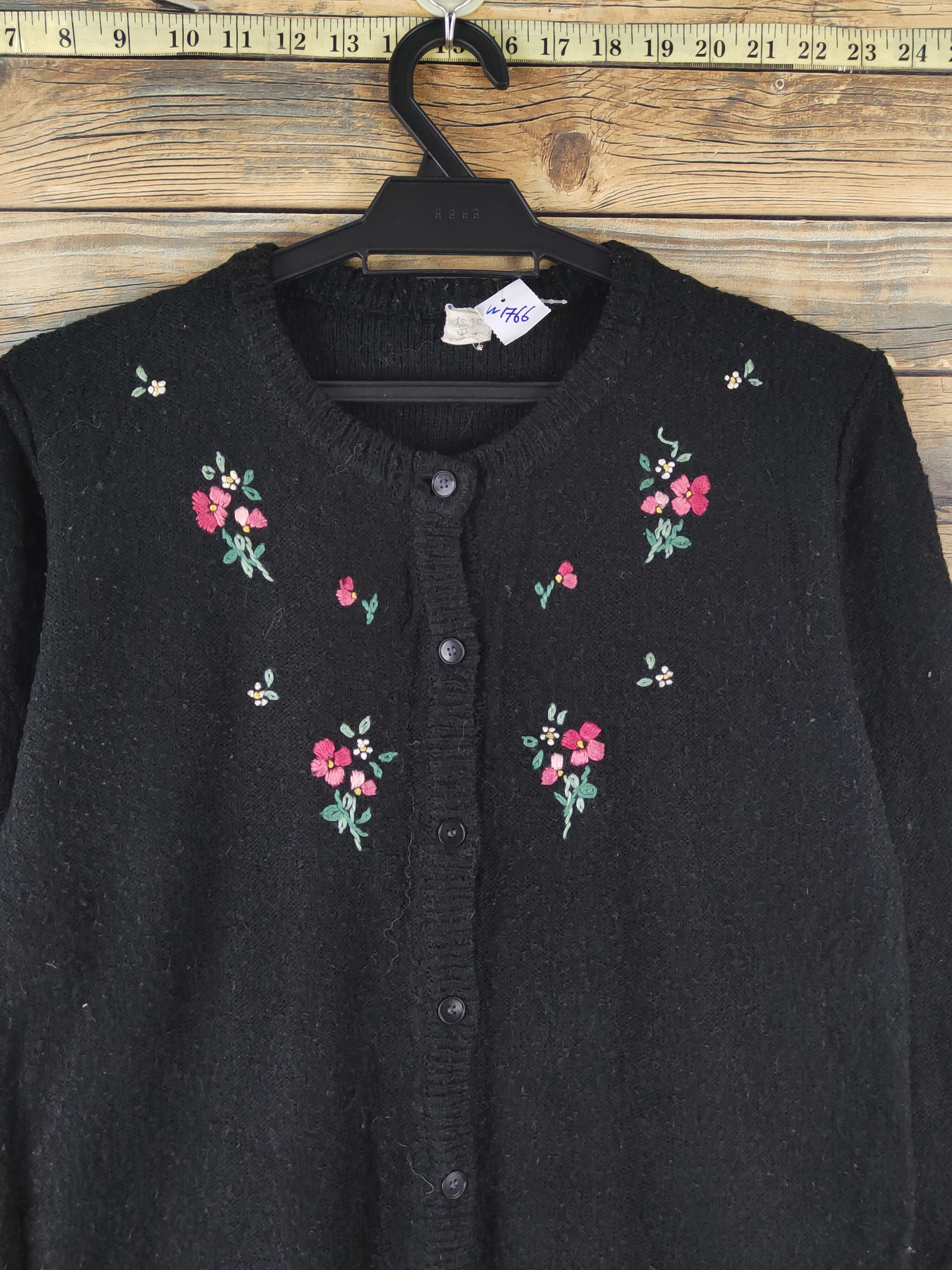 Homespun Knitwear × Japanese Brand Japanese Brand Black Knitwear Cardigan #W1766 Size M / US 6-8 / IT 42-44 - 2 Thumbnail