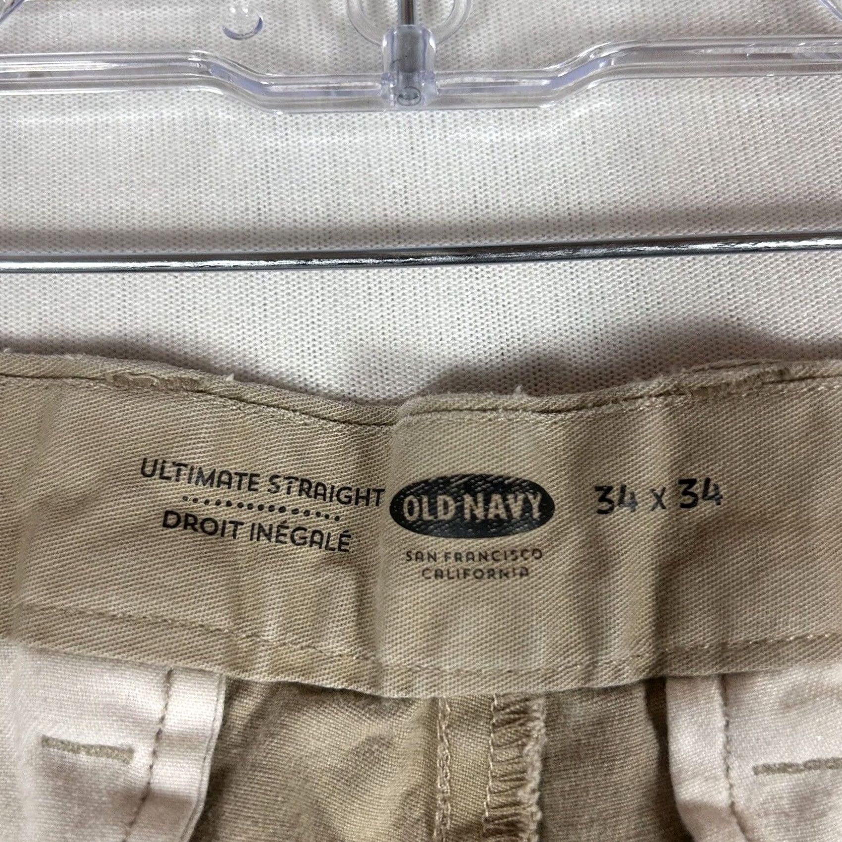 Old Navy Old Navy Khakis Pants Mens 34x34 Straight Workwear Tan Beige Casual Slim Fit Pants Khaki Type: Pants Mens Size 34 Inseam 34 Regular Waist 34 Size US 34 / EU 50 - 3 Thumbnail