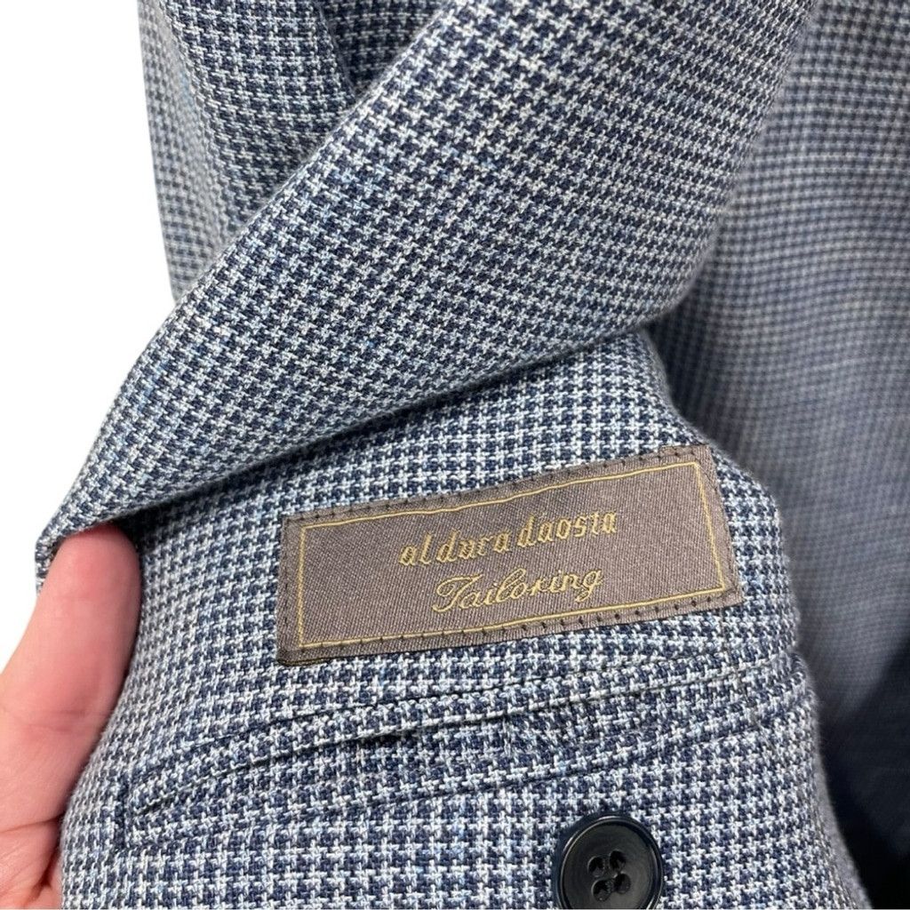 Other Al Duca D'aosta Unlined Blue Linen & Suede Suit Jacket UK 40 Size 40R - 8 Thumbnail