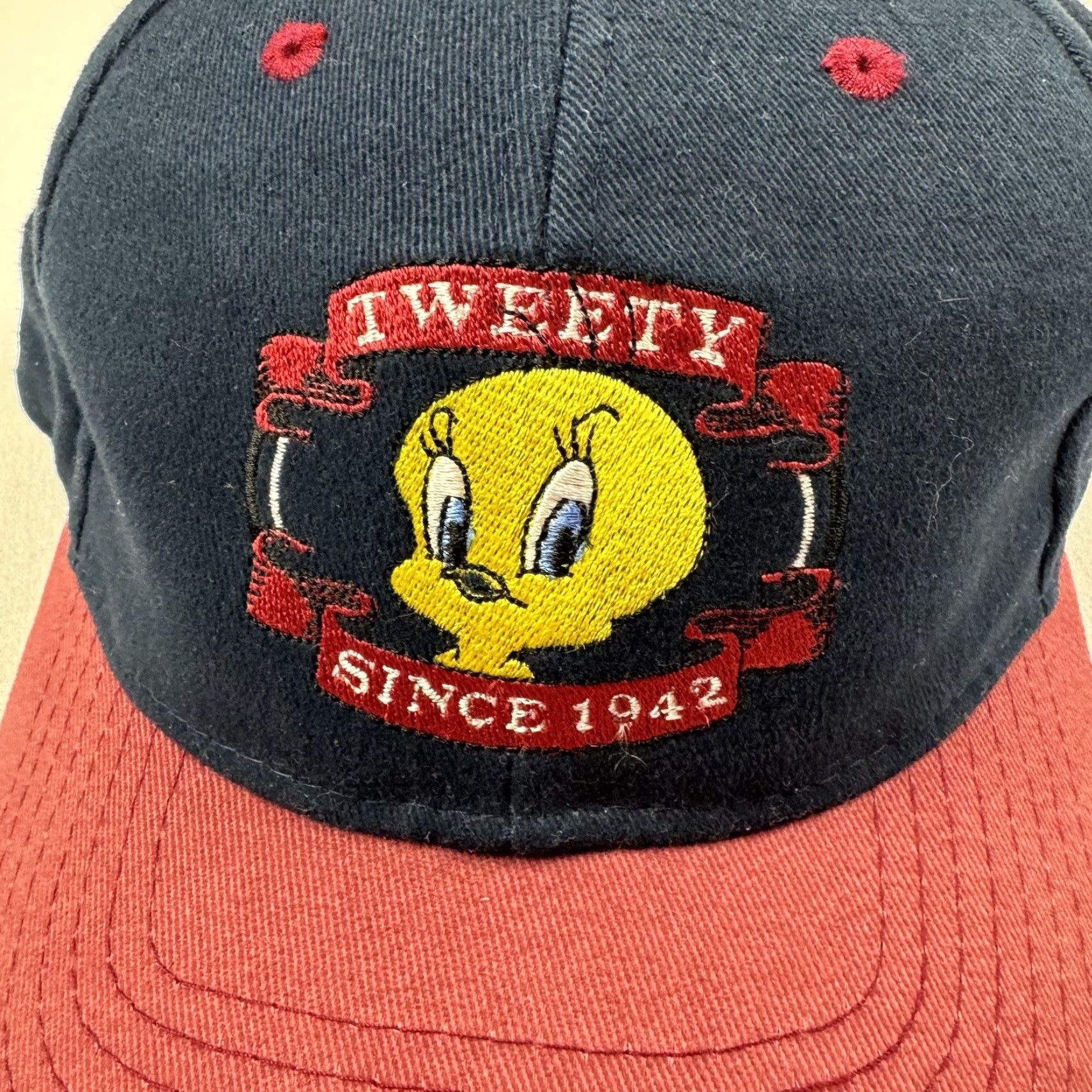 Vintage VINTAGE Tweety Bird Hat Strap Back Blue OSFM Baseball Cap Men One Size Blue 90s Cartoon USA Warner Bros Men Size ONE SIZE - 2 Thumbnail