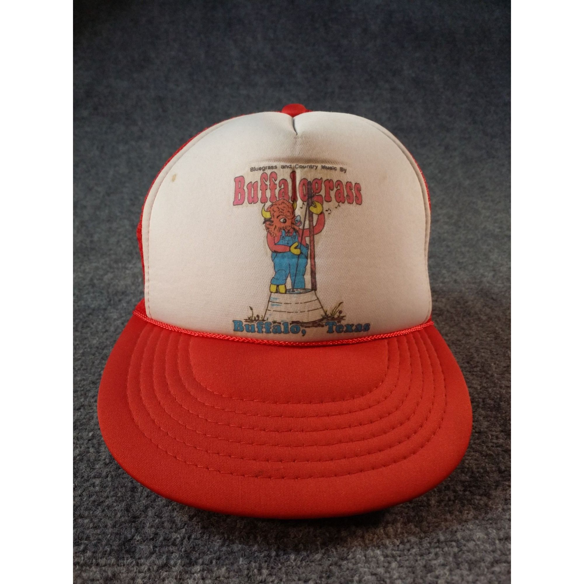 Vintage Vintage Buffalograss Trucker Snapback Hat Red White Buffalo, Size ONE SIZE - 1 Thumbnail