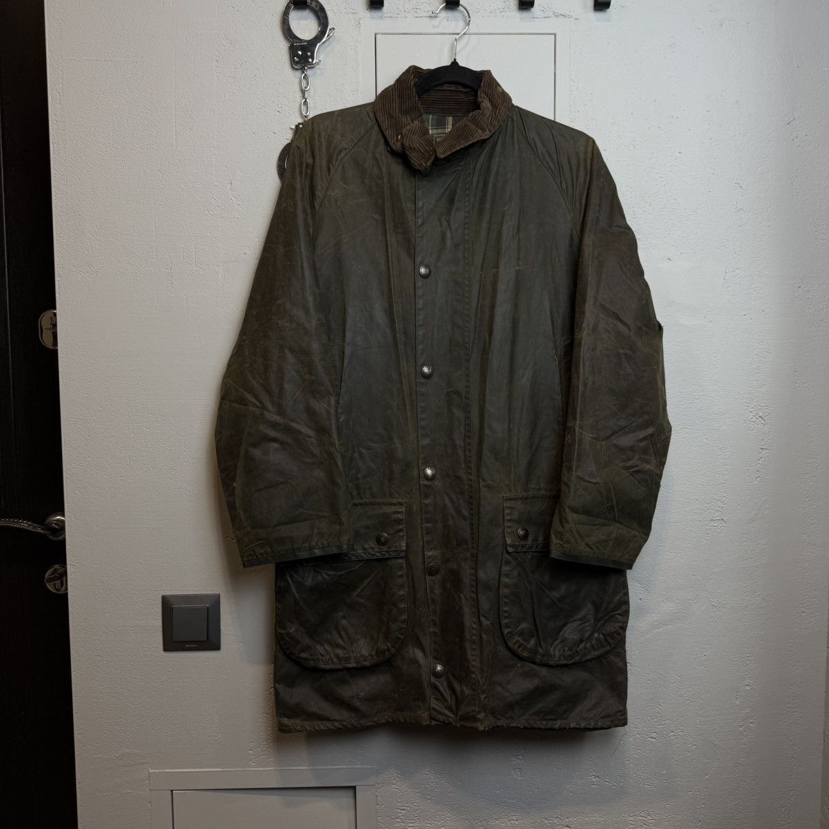 Barbour Vintage Barbour Mark Phillips Waxed Jacket Trench Coat Size US S / EU 44-46 / 1 - 1 Thumbnail