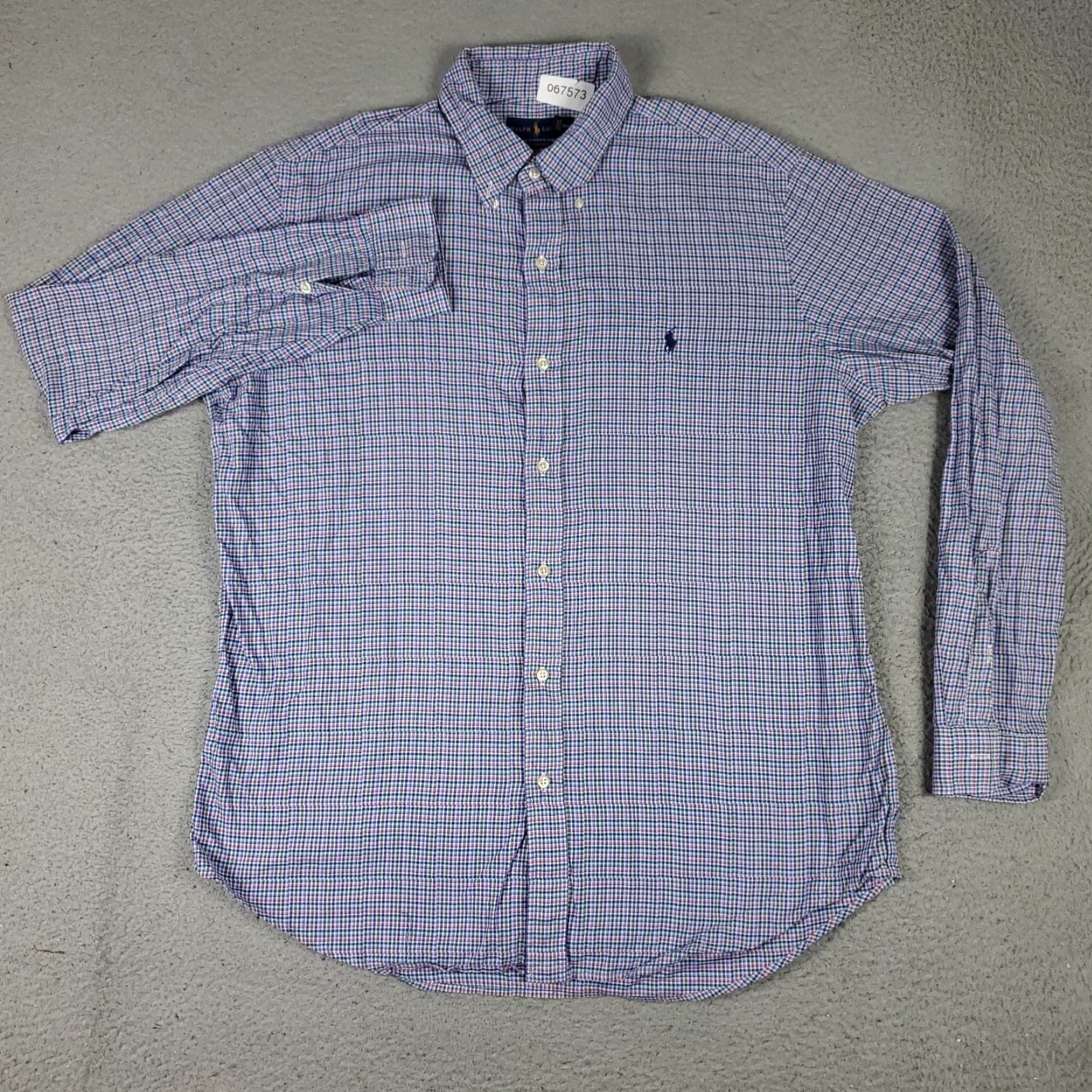 Ralph Lauren Ralph Lauren Shirt Mens Large Blue Pink Check Button Up Long Sleeve Casual Formal Business Party/Cocktail Workwear Size US L / EU 52-54 / 3 - 3 Thumbnail