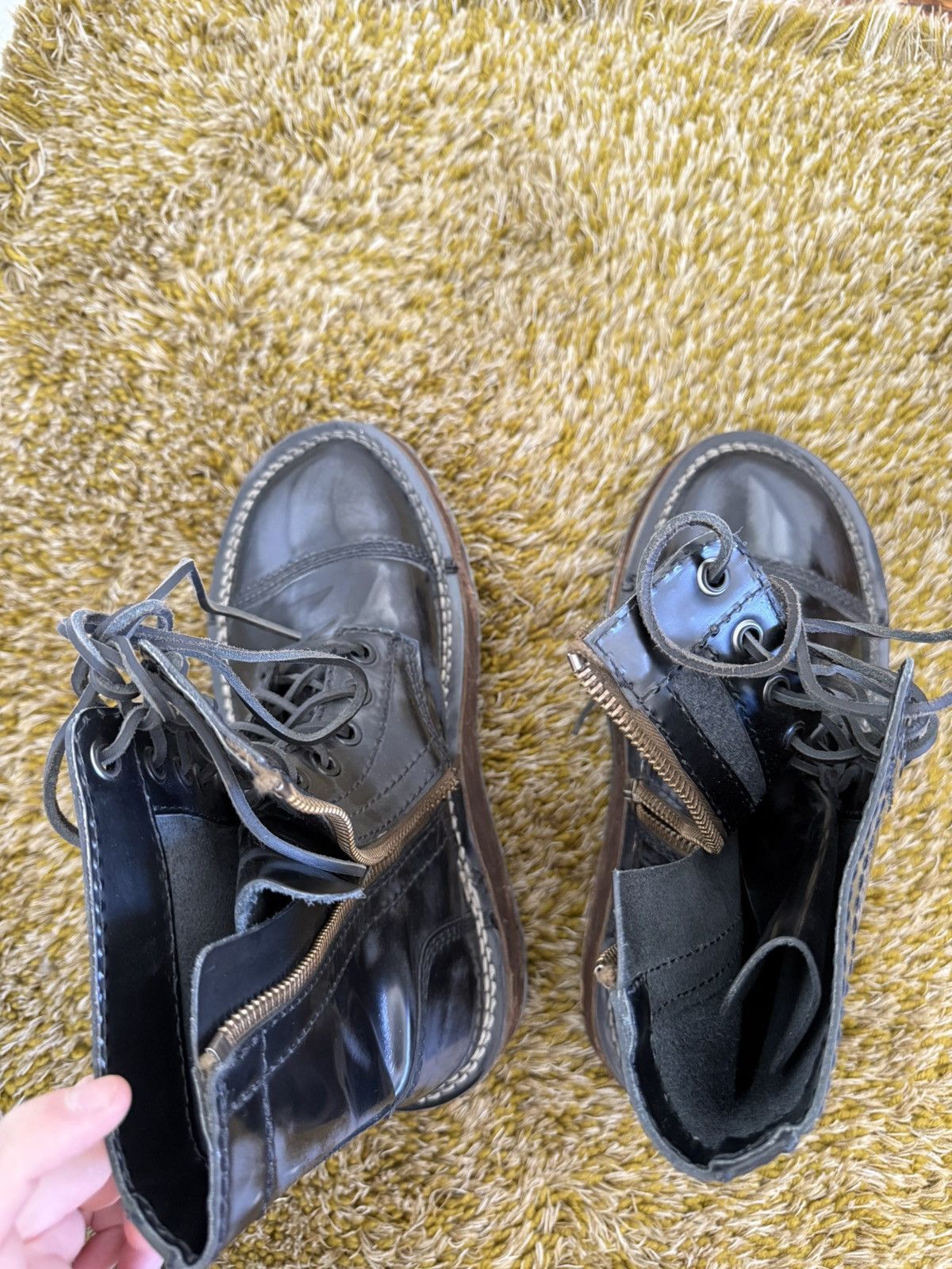 Acne Studios Acne Studios Patent Leather and Cork Combat Boot Size US 10.5 / EU 43-44 - 6 Thumbnail