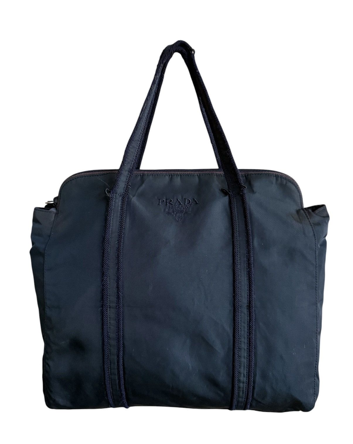 Prada PRADA TESSUTO Vintage Nylon Dark Blue Totes Bag Size ONE SIZE - 1 Thumbnail