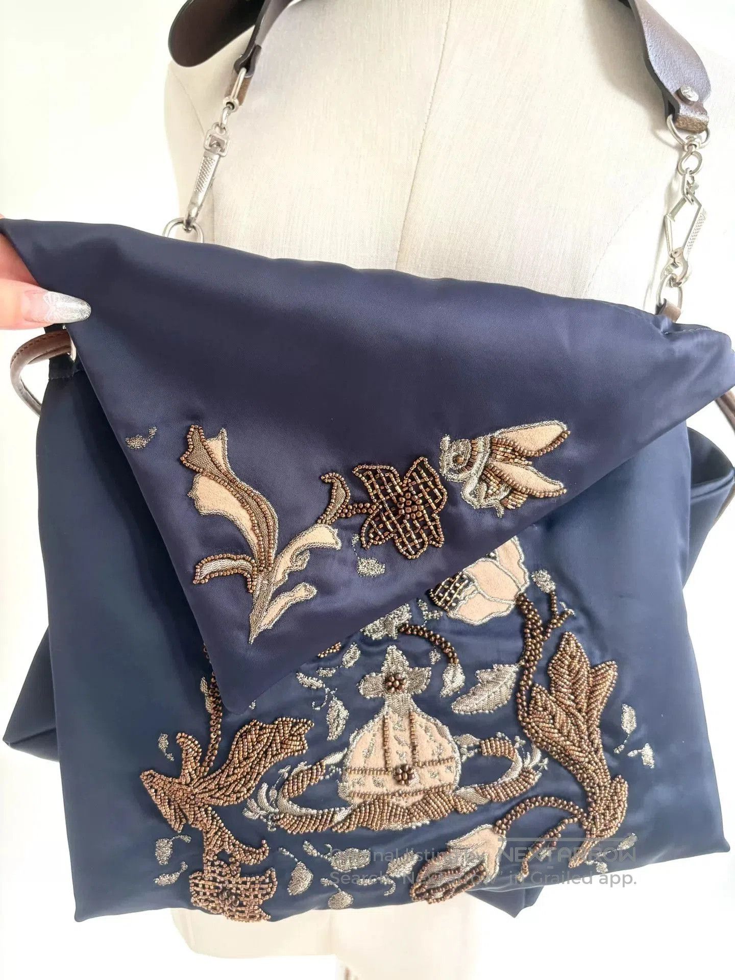 Vivienne Westwood Vivienne Westwood Blue Silk Saturn Shoulder Bag. Size ONE SIZE - 3 Thumbnail
