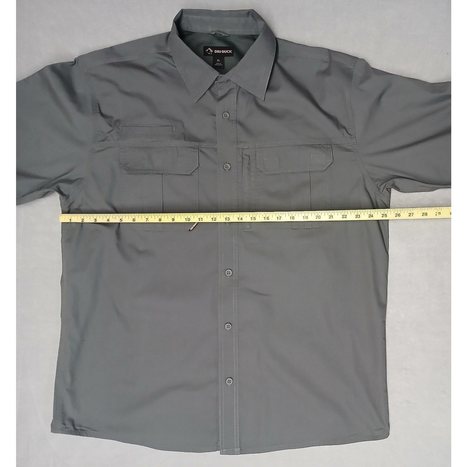 Other Dri Duck (XL) Gray Cotton Blend Velcro Dress Shirt Size US XL / EU 56 / 4 - 2 Thumbnail