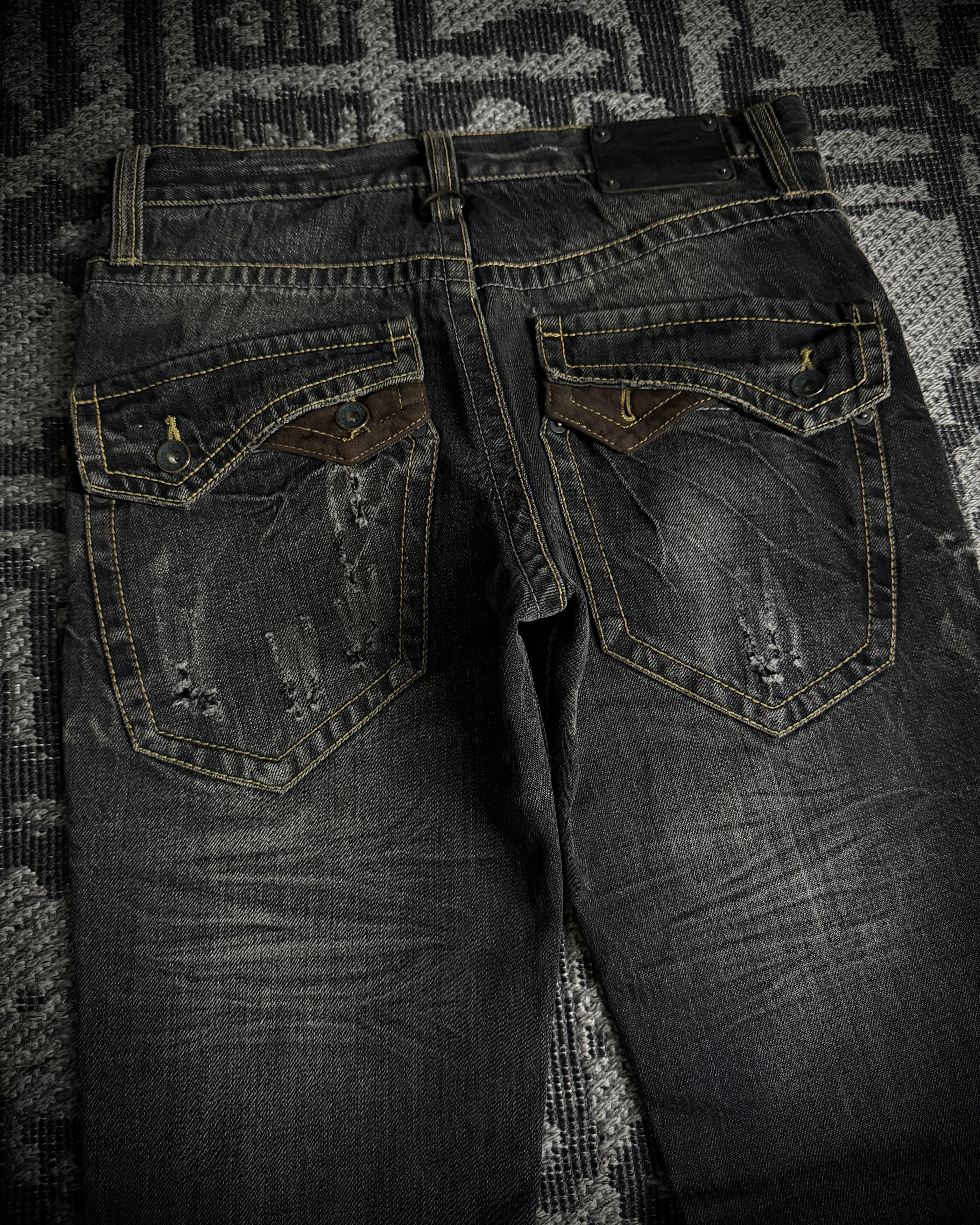 semanticdesign Semantic Design Multi Zip Distressed Bootcut Denim Size US 31 - 6 Thumbnail