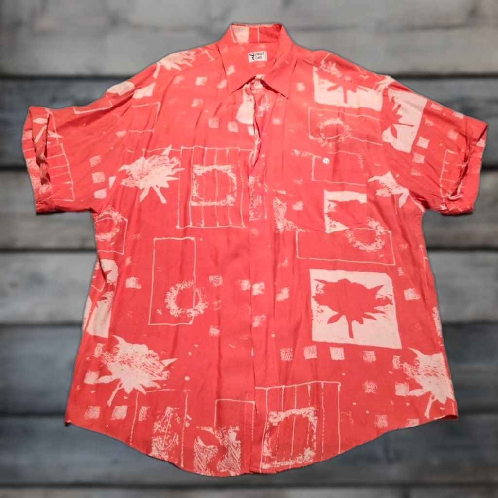 Vintage VINTAGE Stefano Conti Hawaiian Shirt Men’s Size L Short Sleeve Casual Summer Pink White All Seasons Size US L / EU 52-54 / 3 - 1 Thumbnail