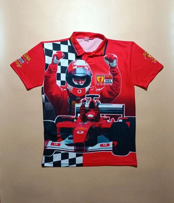 Ferrari Vintage Ferrari F1 Schumacher Red Polo Big Graphic Print L Size US L / EU 52-54 / 3 - 1 Thumbnail