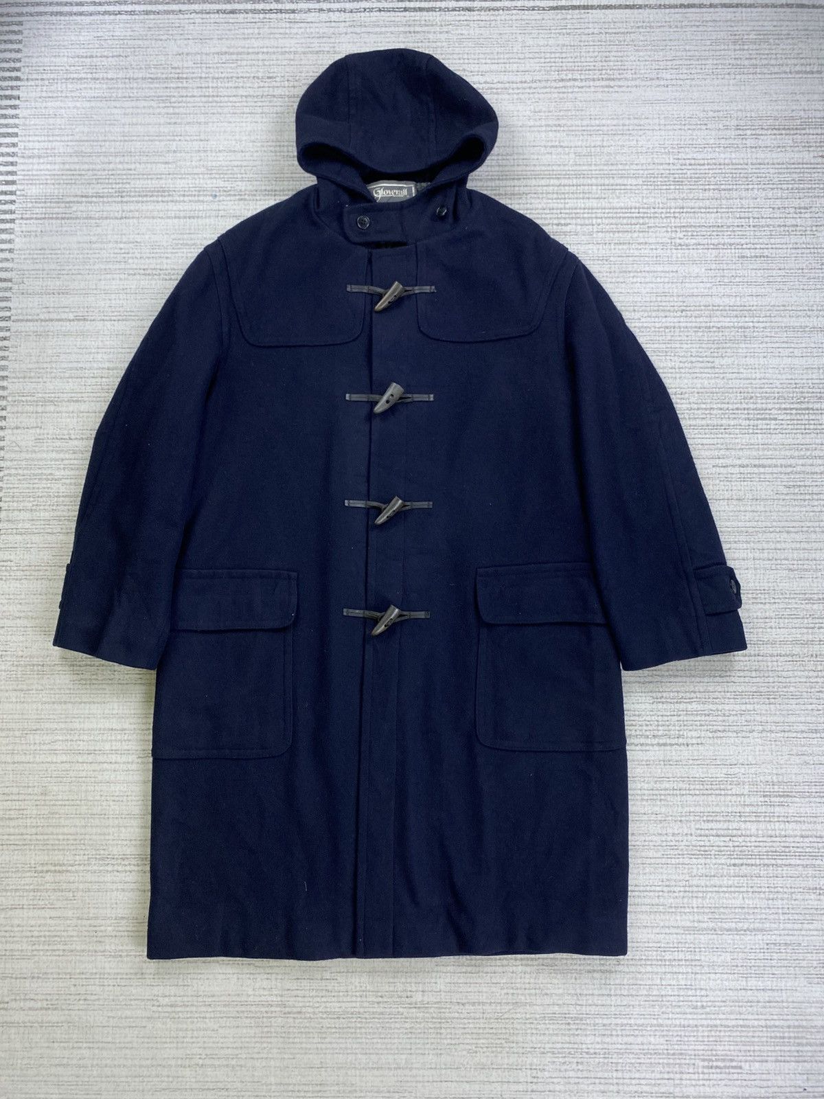 【レア】Willis&Geiger 80s oiled duffle coat Willis & Geiger Jacket Duffle Toggle Wool Coat Blue Red