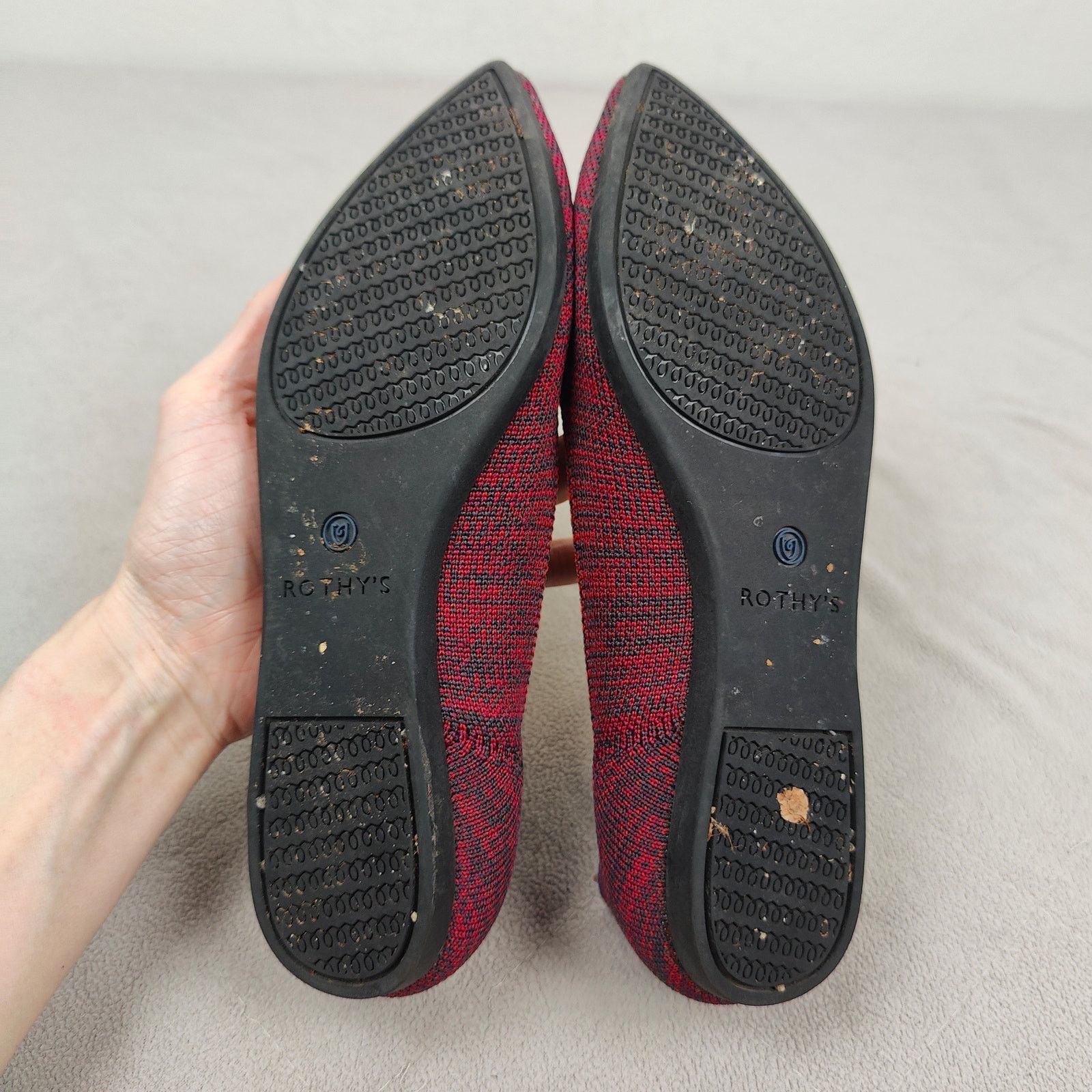 Other Rothy's The Point Flat Womens 6 Crimson Heather Red Size US 6 / IT 36 - 9 Thumbnail
