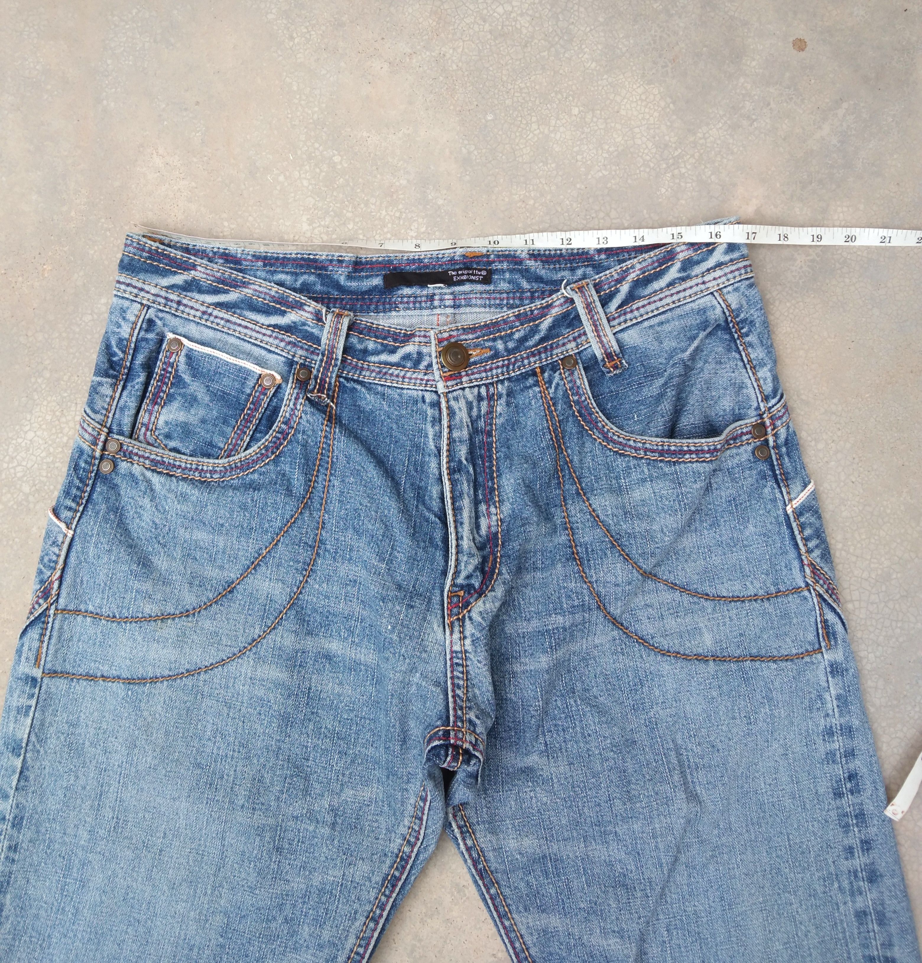 Japanese Brand Vintage Exhibitionist Selvedge Redline Jeans 33x32 Size US 33 - 6 Thumbnail