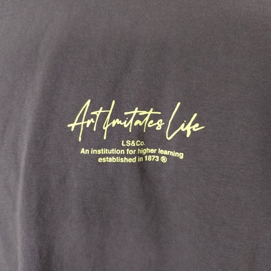 Levi's Levi's Art Imitates Life T Shirt Mens XL Gray Roses What A Beautiful Life Size US XL / EU 56 / 4 - 3 Thumbnail