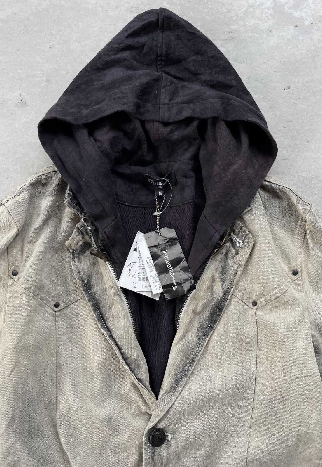 If Six Was Nine 🔥 In The Attic Homme Layered Style Hood Denim Jacket Size US M / EU 48-50 / 2 - 8 Thumbnail