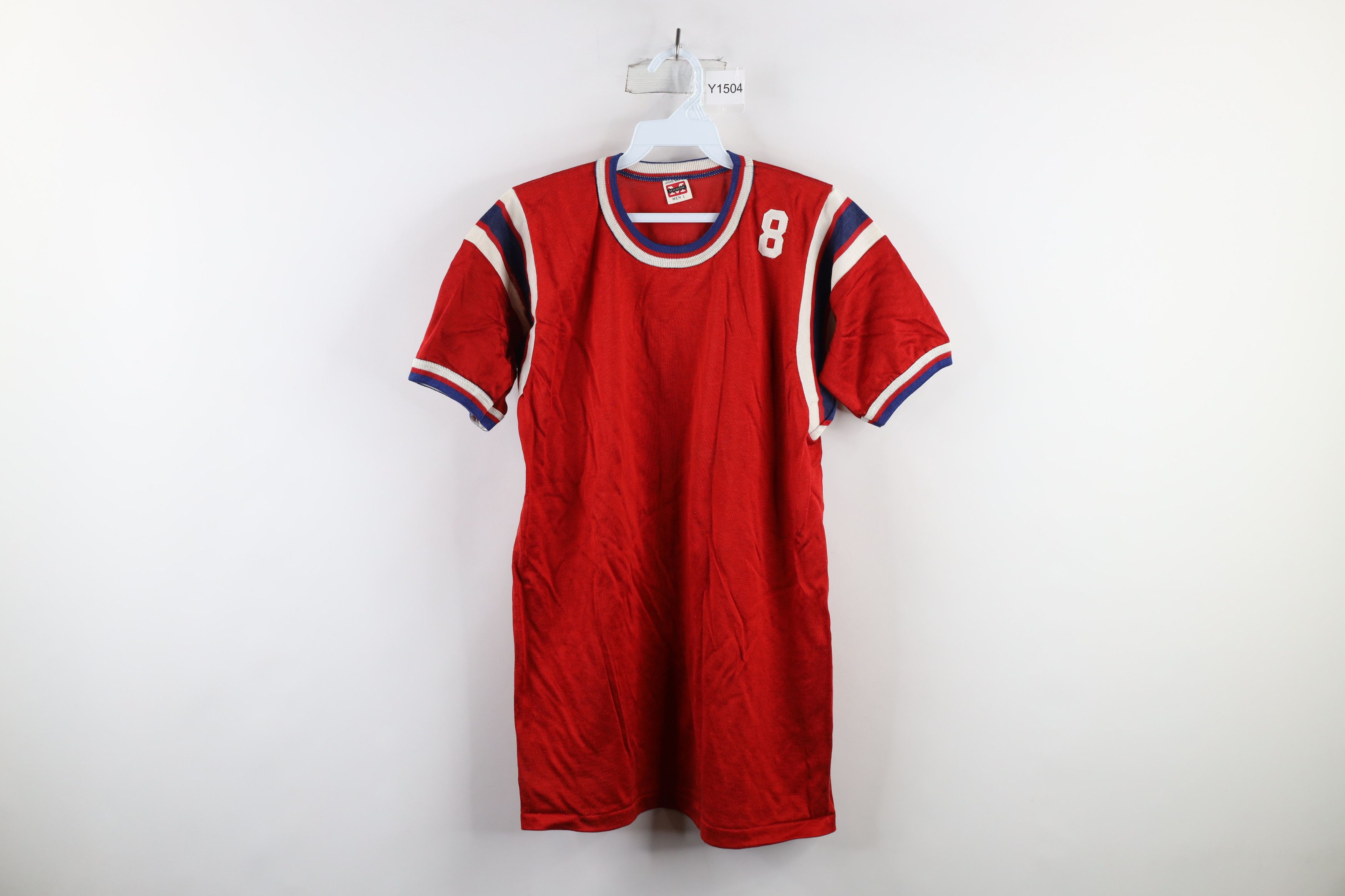 Vintage Vintage 60s Durene Knit Chain Stitch Salem Jersey T-Shirt Size US L / EU 52-54 / 3 - 1 Thumbnail