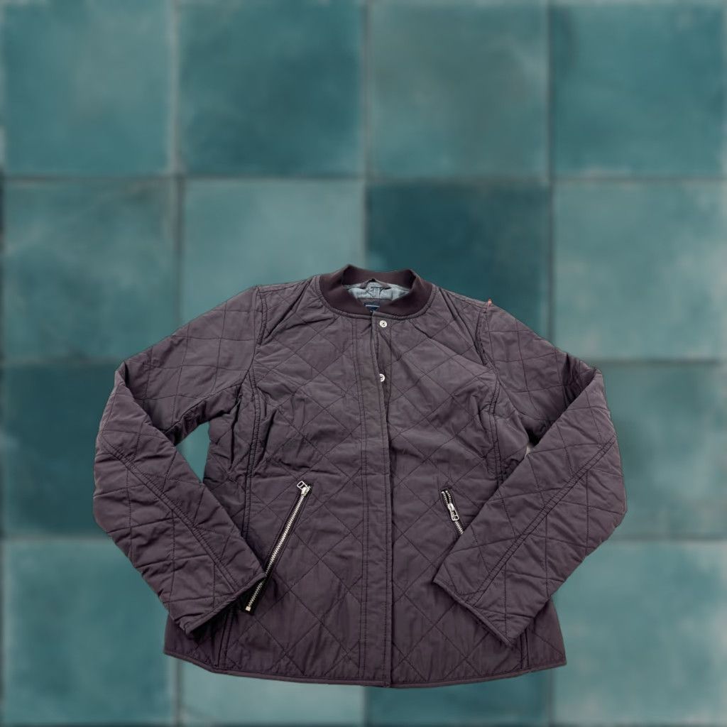 Gap Gap Bomber Jacket Womens M Purple Zip Pocket Quilted Lightweight Full Zip Snap Front Regular Fit, Casual Outdoor Season Fall Winter - N/A Size M / US 6-8 / IT 42-44 - 1 Thumbnail