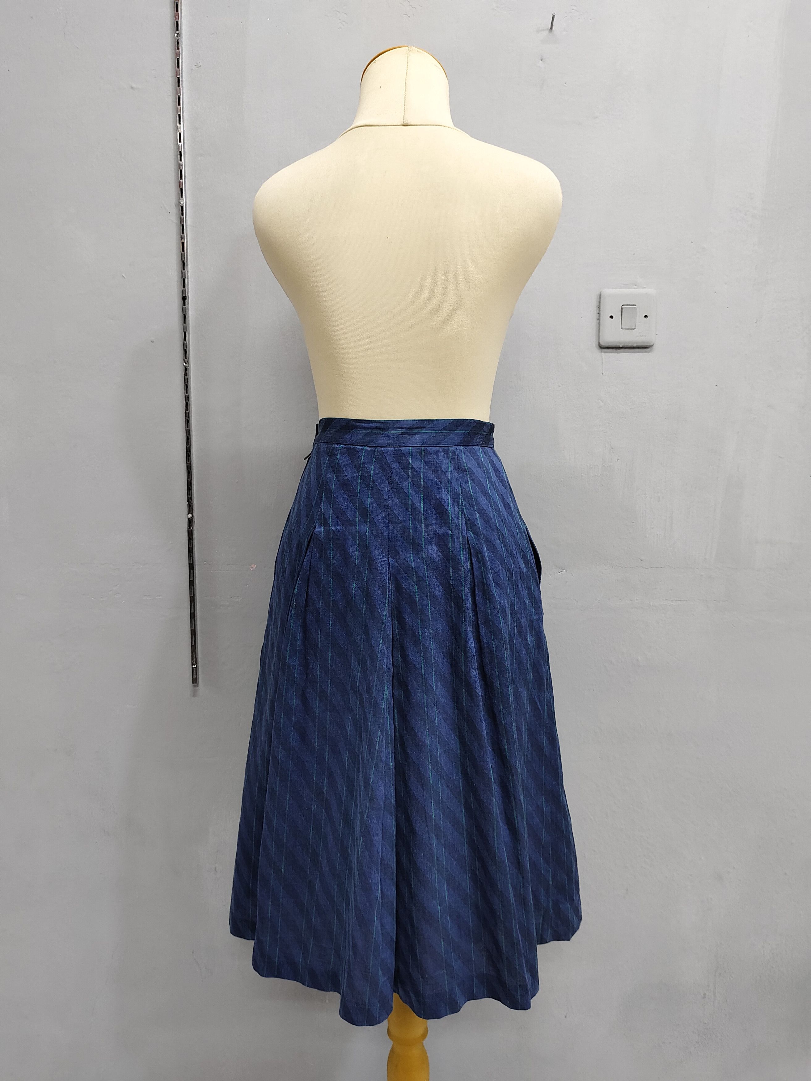 Vintage RARE 🇮🇹 Vtg 80s Franco Ferraro Striped Midi Skirt Size 27" / US 4 / IT 40 - 4 Thumbnail