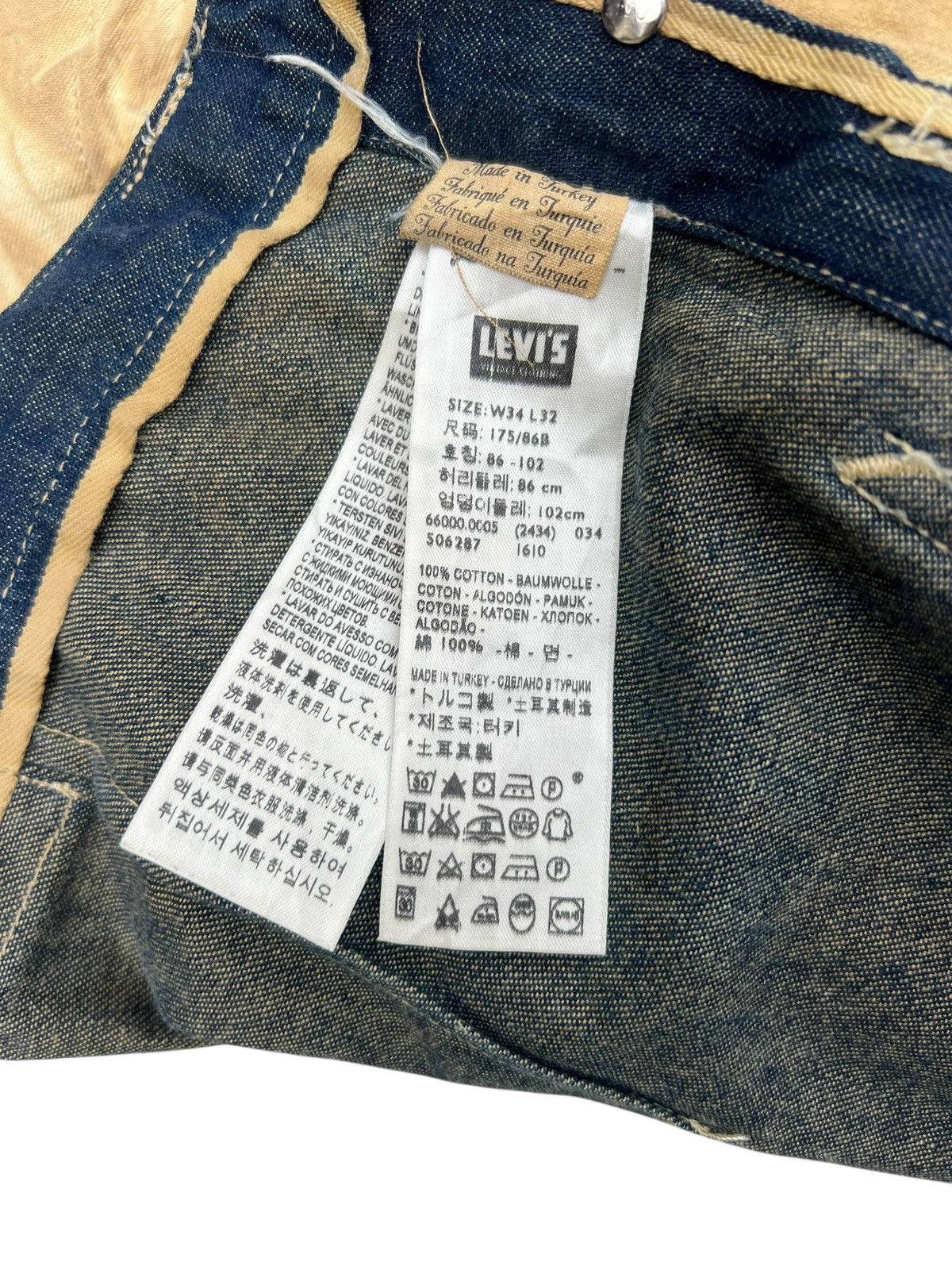 Levi's Vintage Clothing Levi’s LVC Dirty Mud Stains Denim Selvedge Work Wear Jeans Size US 34 / EU 50 - 24 Thumbnail