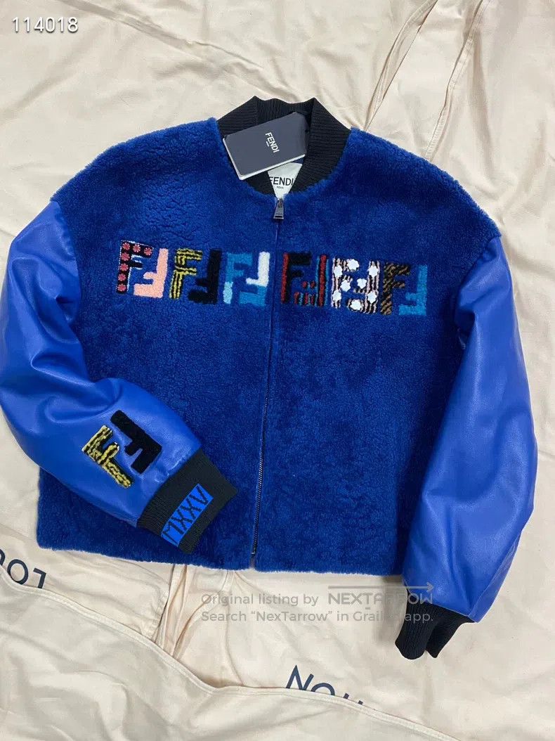 Fendi Fendi Colorful letter fur and leather integrated jacket co Size XS / US 0-2 / IT 36-38 - 9 Thumbnail