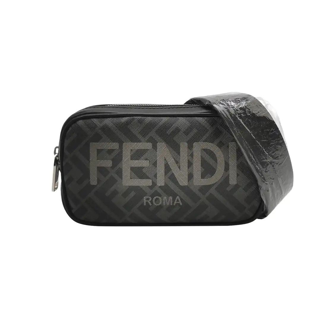 Fendi FENDI camera bag grey coated canvas doubleF print crossbody bag silver hardware Size ONE SIZE - 1 Thumbnail