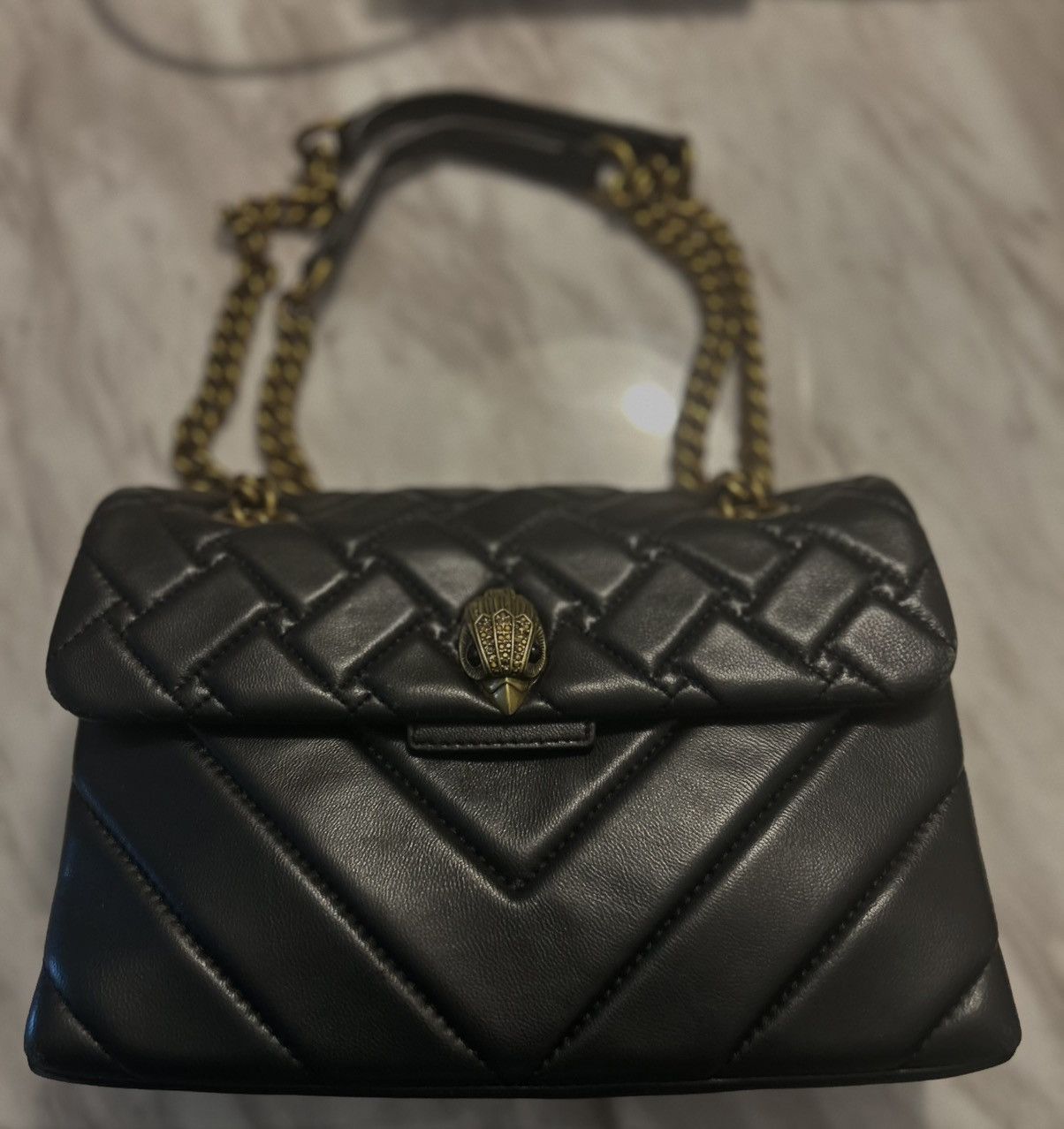 Kurt Geiger London Kensington Leather Shoulder Bag in Black, Women's