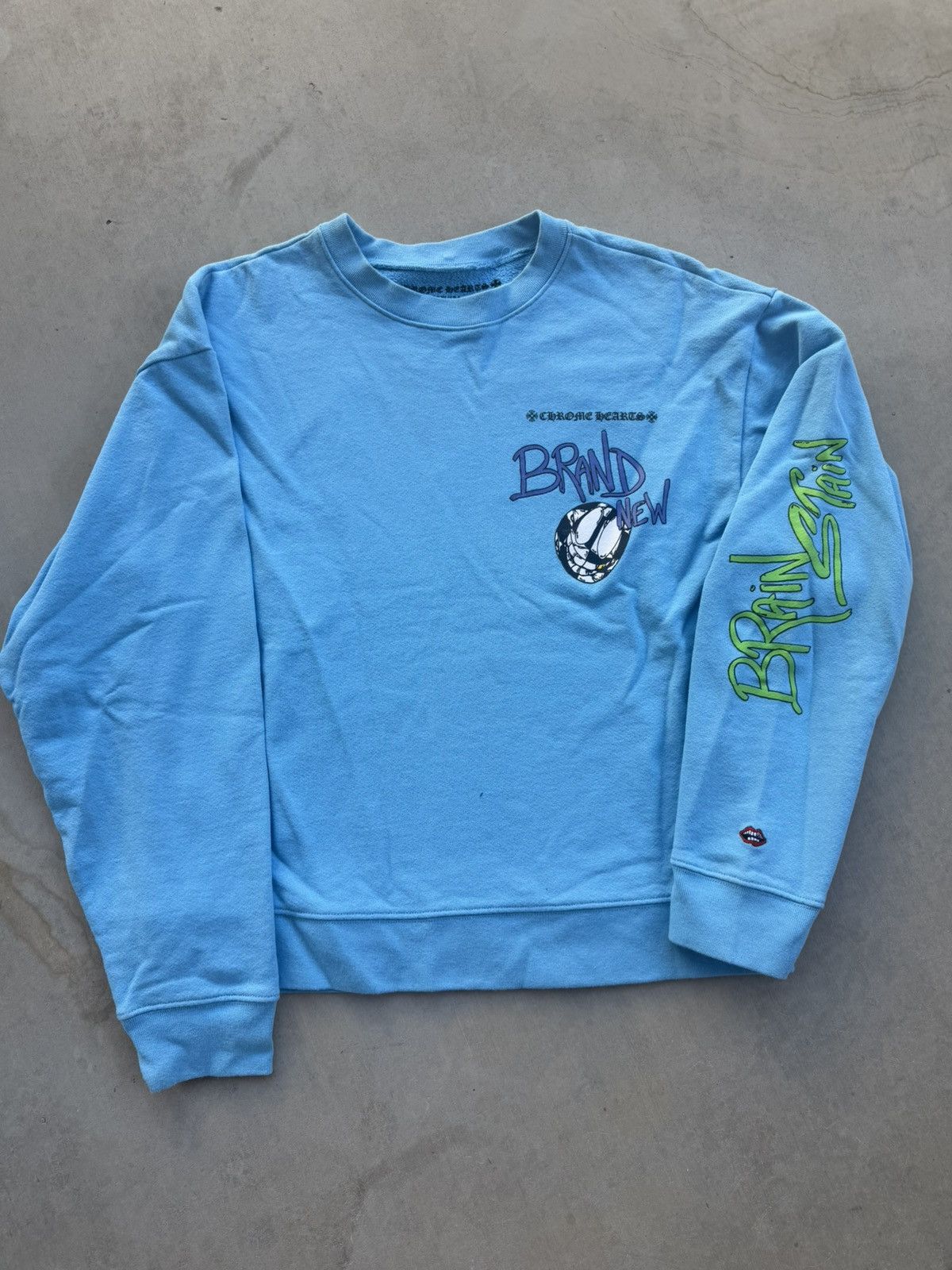 Chrome Hearts Matty Boy x Chrome Hearts “Brain New” Crewneck Blue – Size M Size US M / EU 48-50 / 2 - 9 Thumbnail
