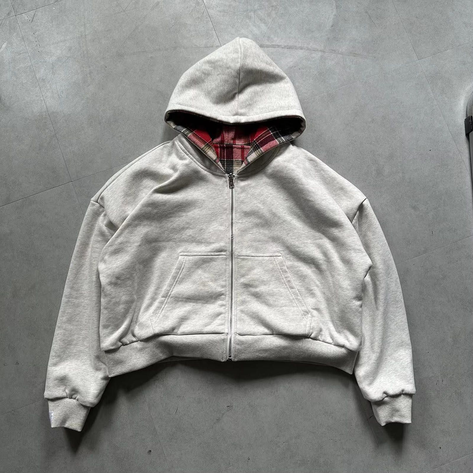 Japanese Brand Reversible Red Plaid and Cream Zip-Up Hoodie Size US M / EU 48-50 / 2 - 4 Thumbnail